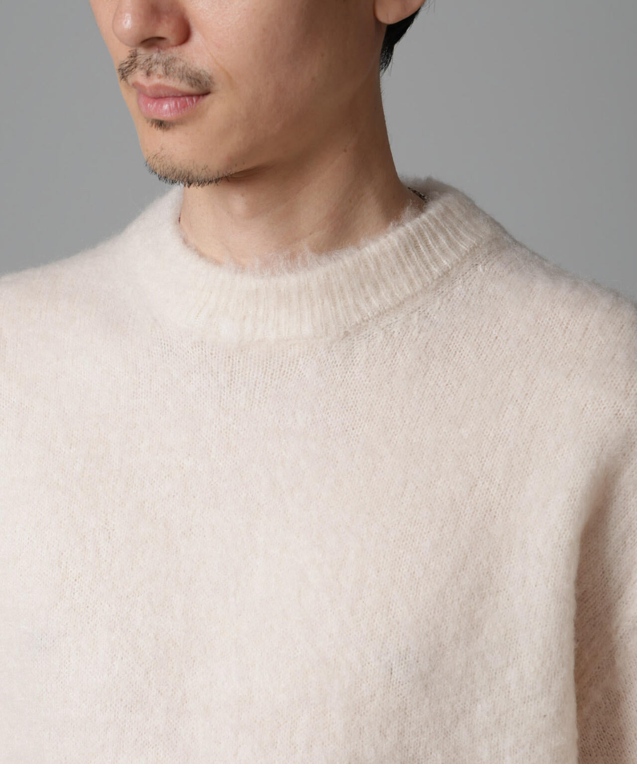 モヘヤブレンド起毛クルーネックニット 6684222257