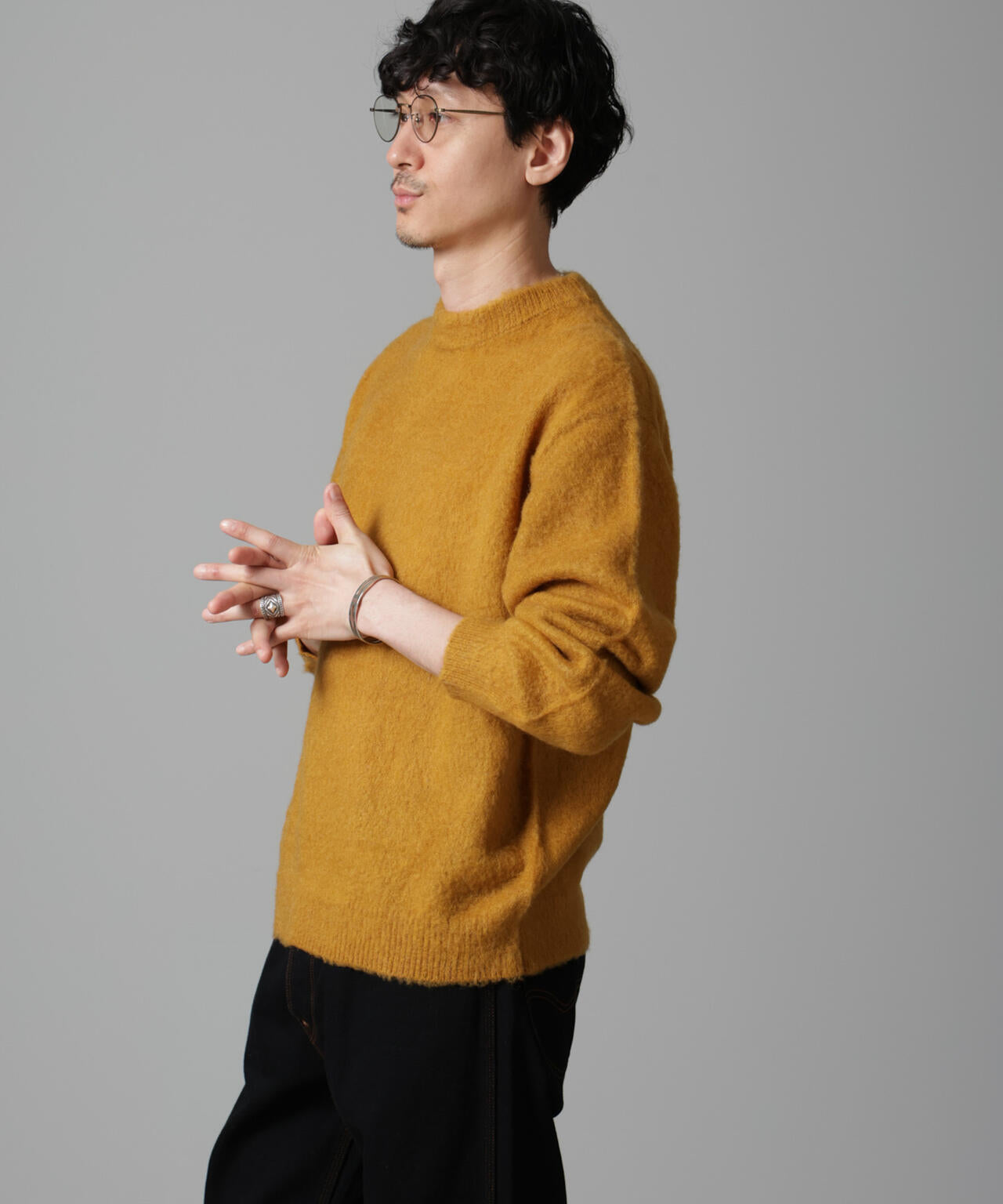 モヘヤブレンド起毛クルーネックニット 6684222257