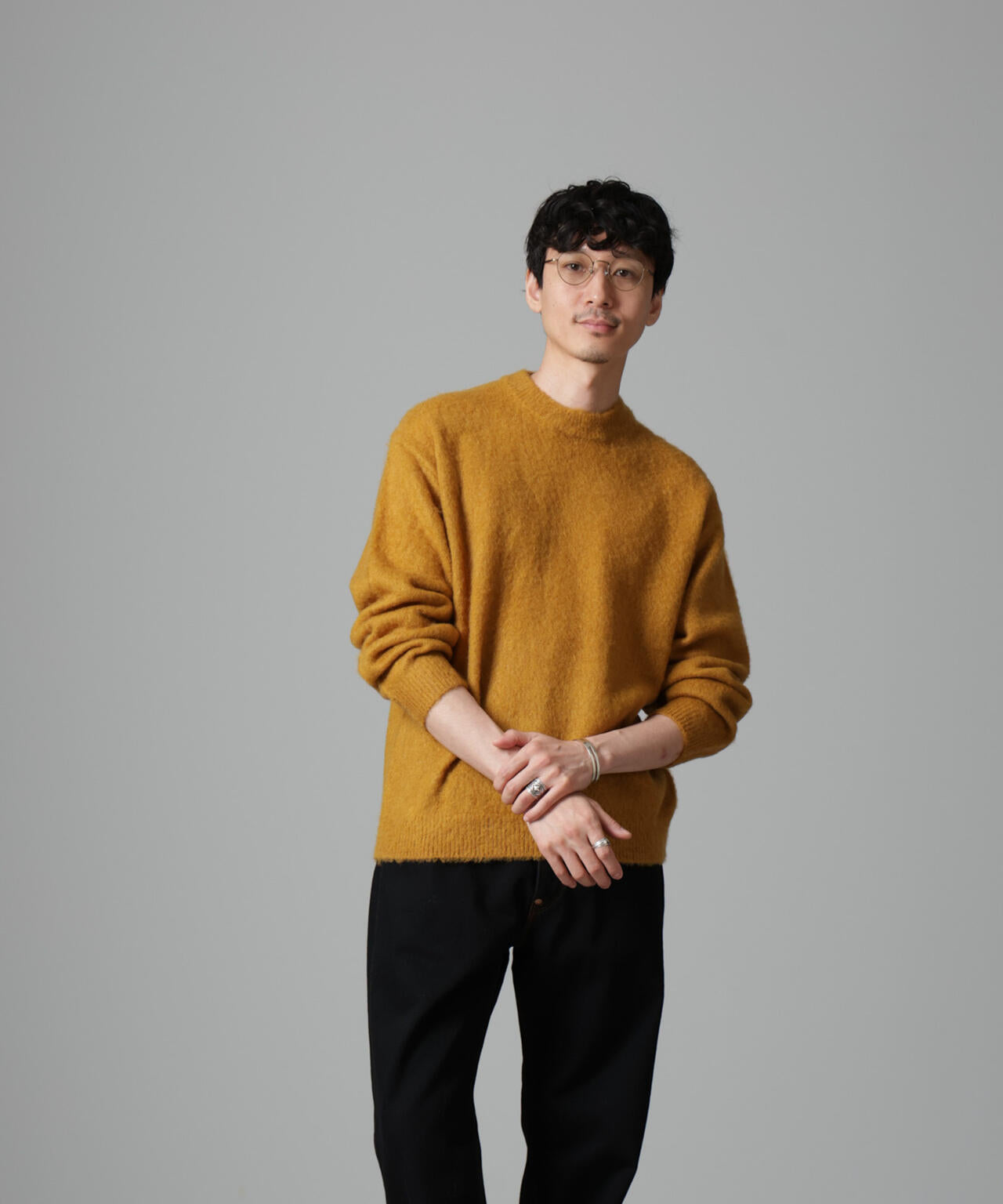 モヘヤブレンド起毛クルーネックニット 6684222257