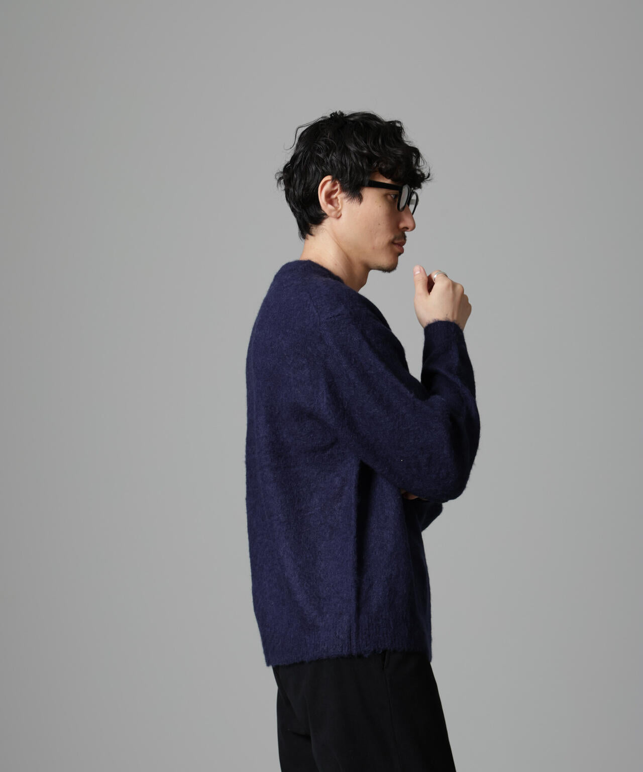 モヘヤブレンド起毛クルーネックニット 6684222257