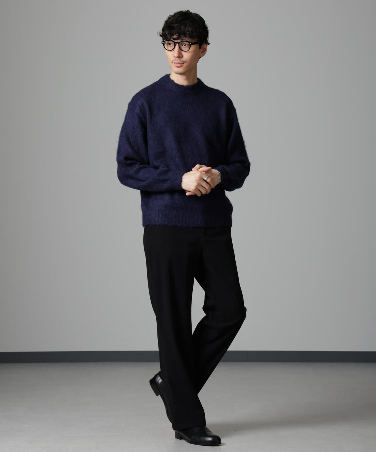 モヘヤブレンド起毛クルーネックニット 6684222257