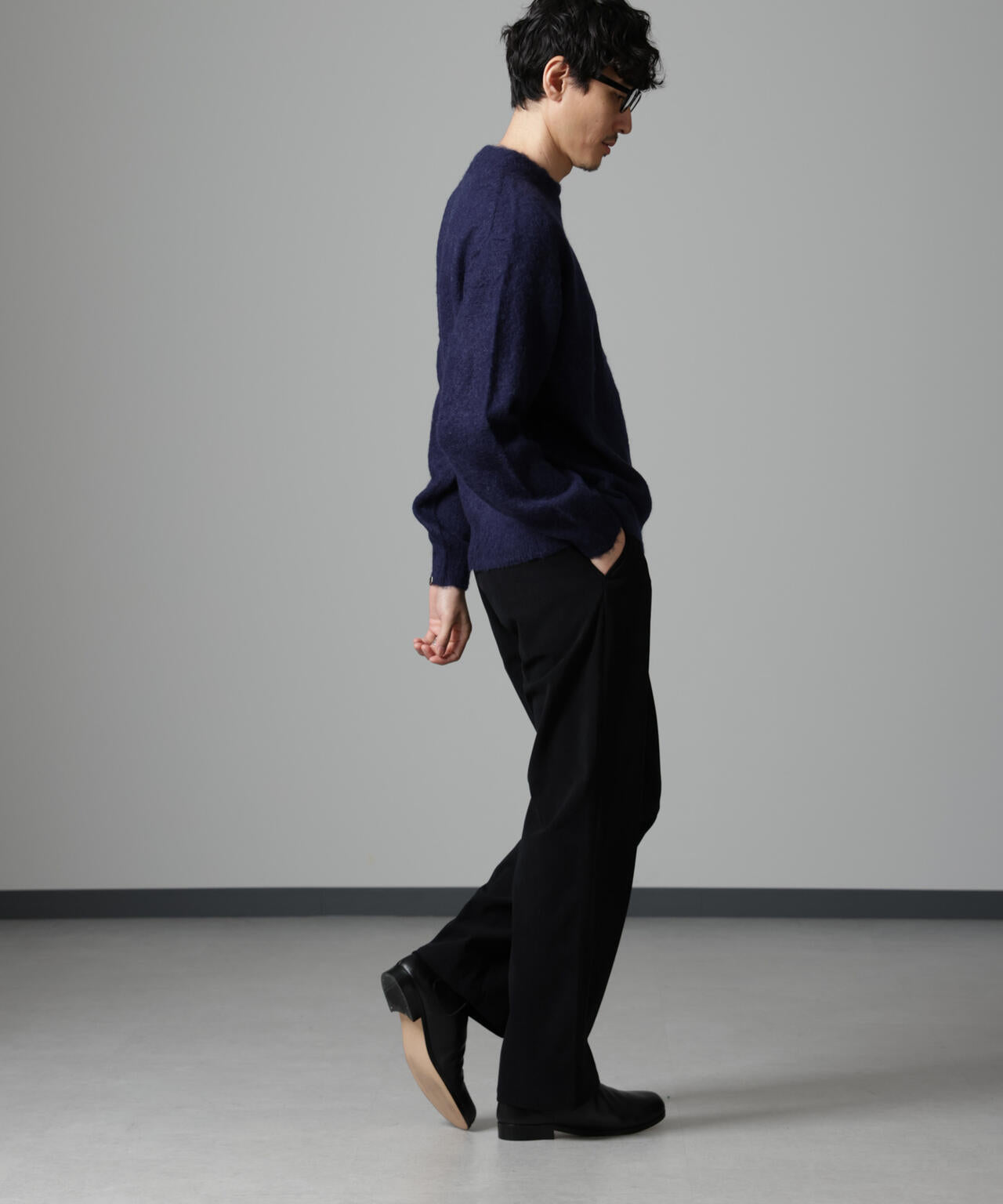 モヘヤブレンド起毛クルーネックニット 6684222257