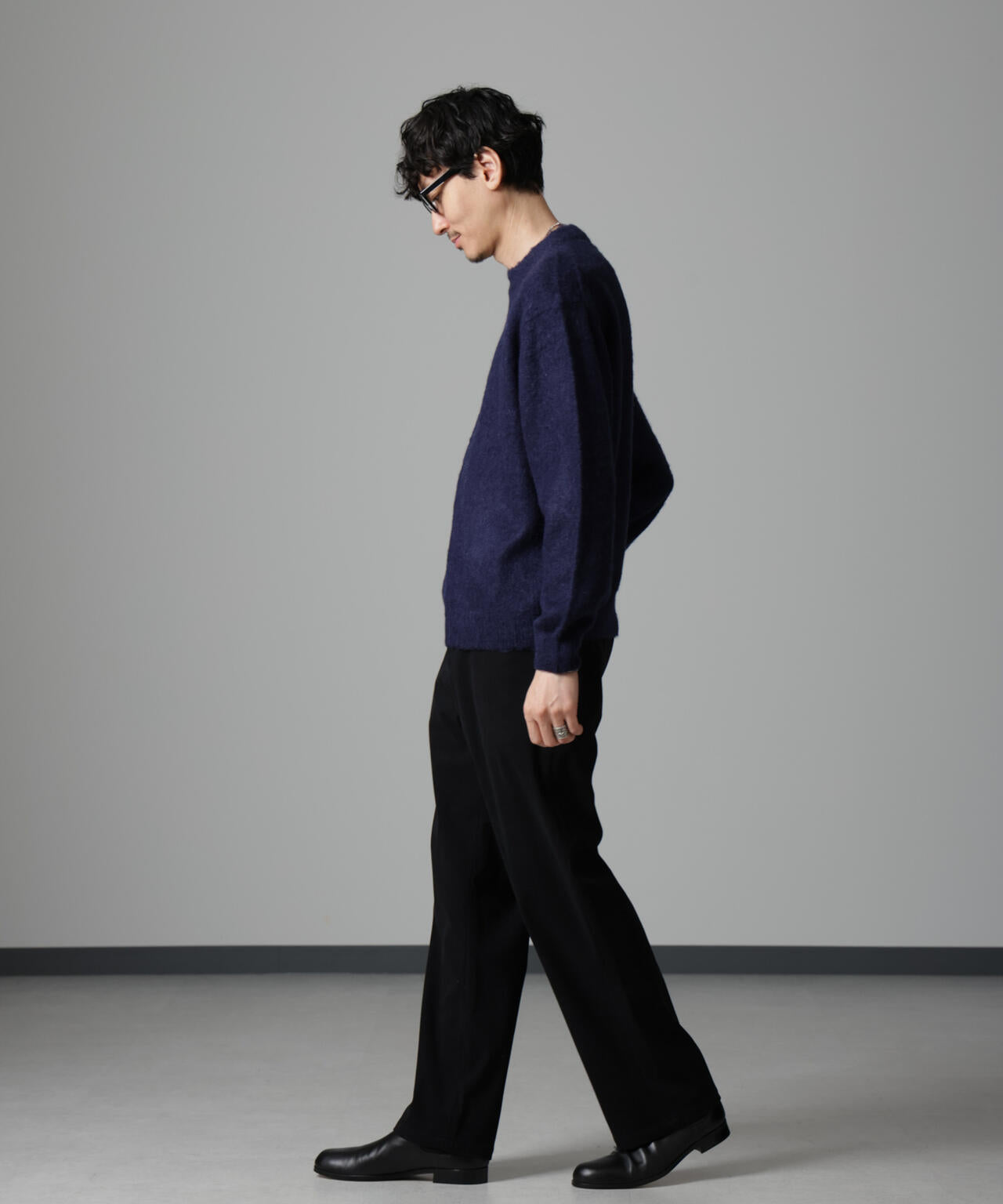 モヘヤブレンド起毛クルーネックニット 6684222257