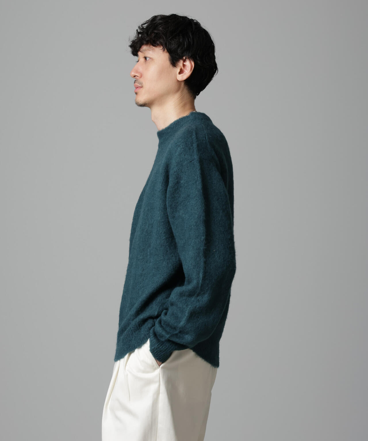 モヘヤブレンド起毛クルーネックニット 6684222257
