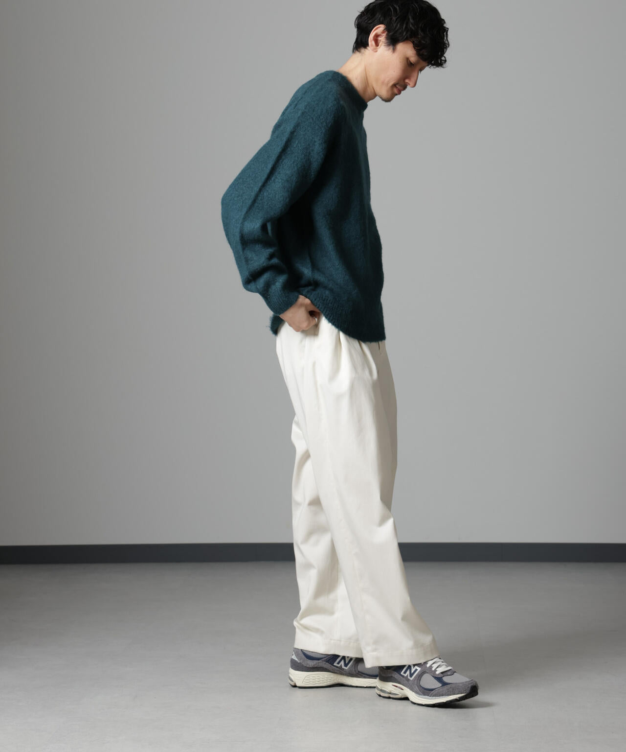 モヘヤブレンド起毛クルーネックニット 6684222257