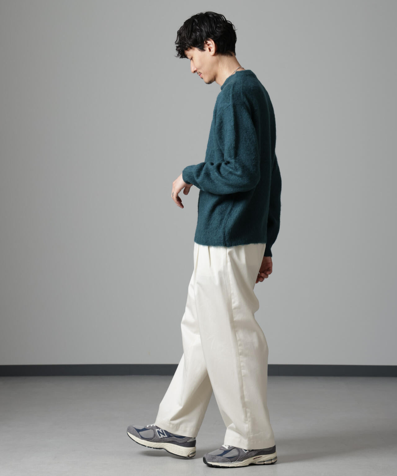 モヘヤブレンド起毛クルーネックニット 6684222257