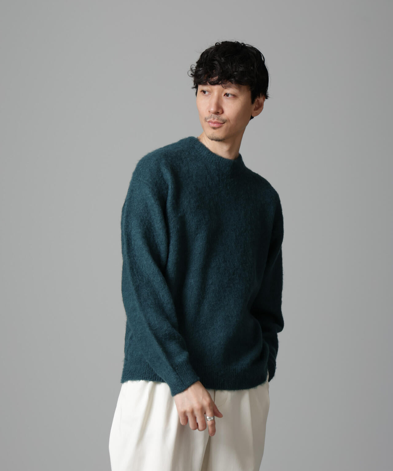 モヘヤブレンド起毛クルーネックニット 6684222257