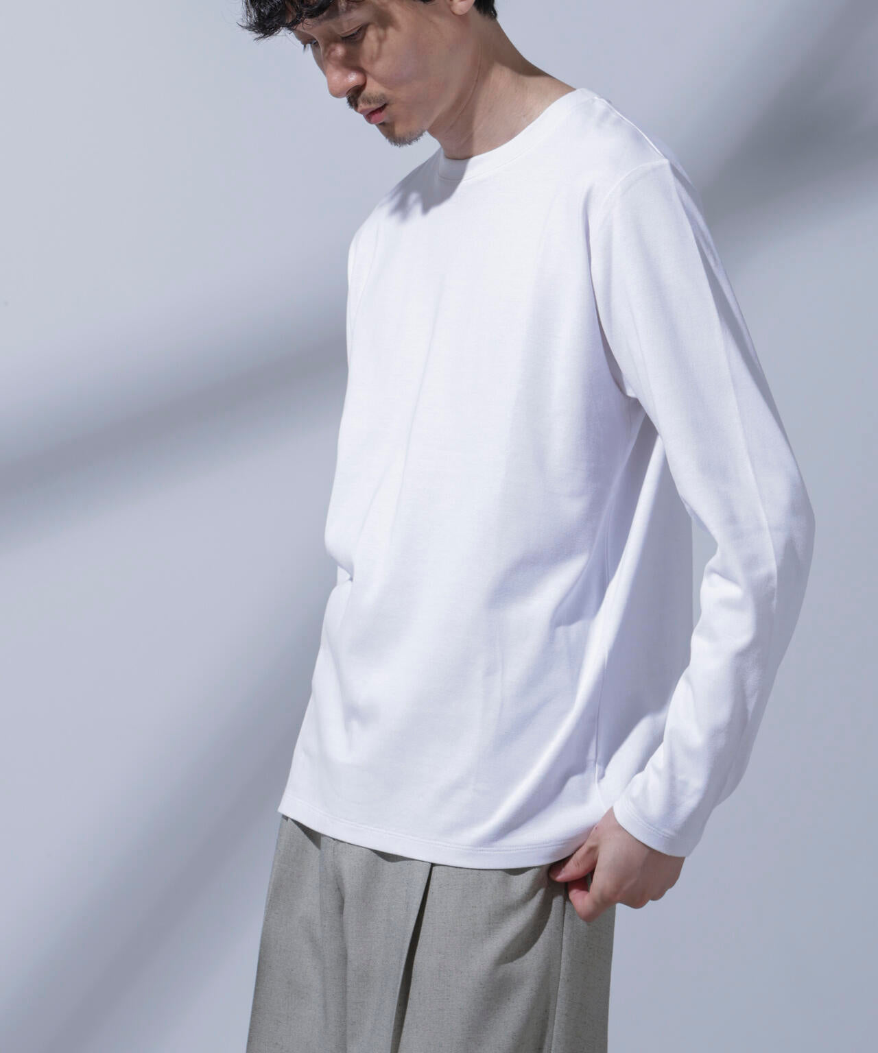 Anti Soaked(R)汗染み防止 クルーネックTシャツ 長袖 6684223205