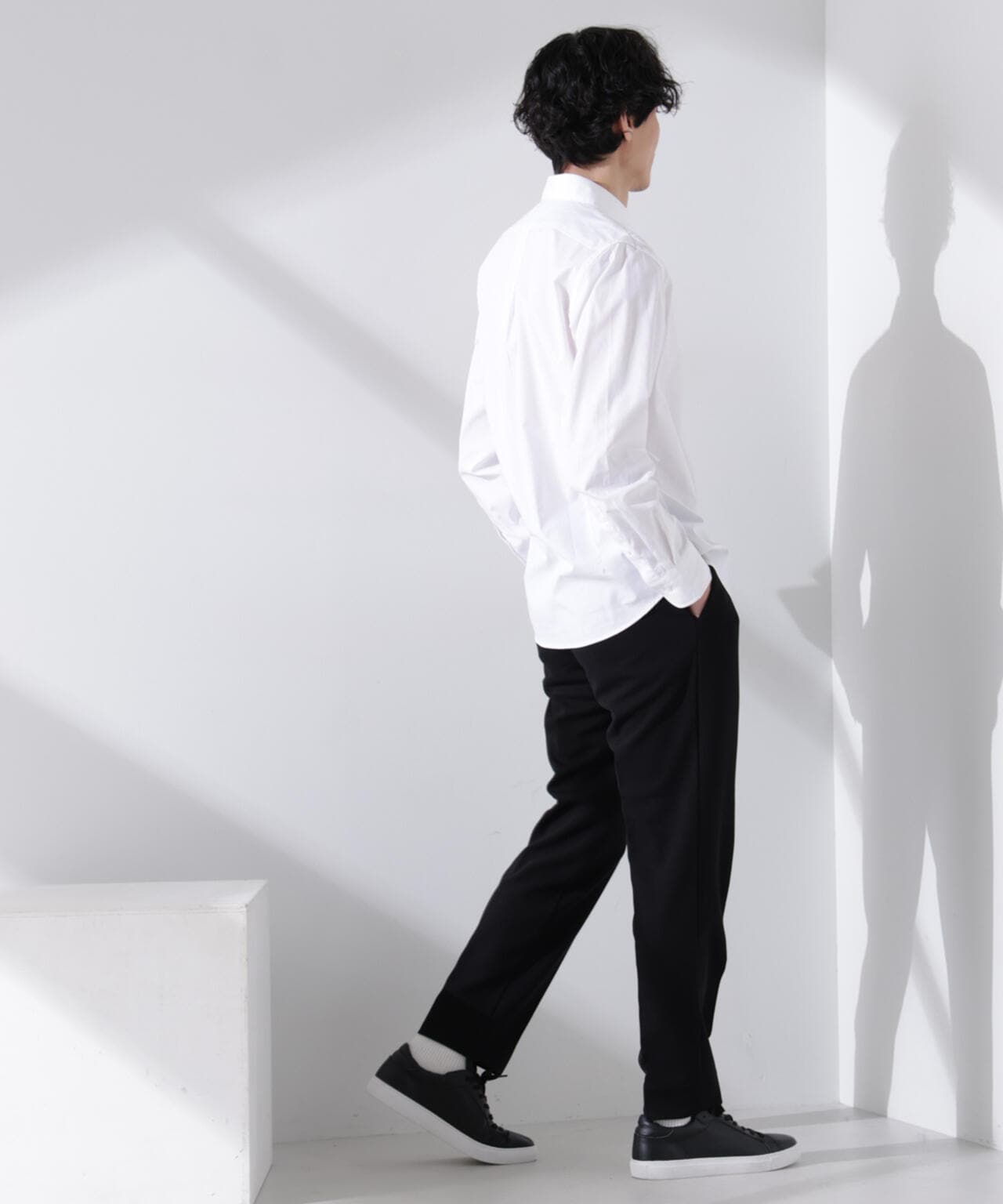 「N shirt」Anti Soaked(R) 汗染み防止ホリゾンタルカラーシャツ長袖 6685120202