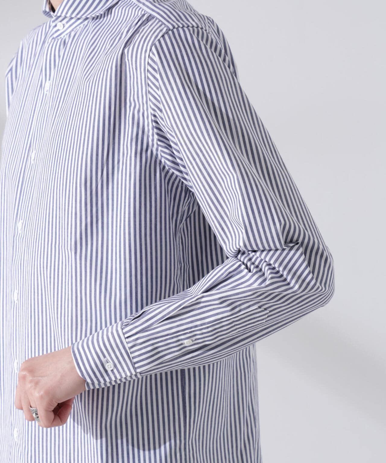 「N shirt」Anti Soaked(R) 汗染み防止ホリゾンタルカラーシャツ長袖 6685120202