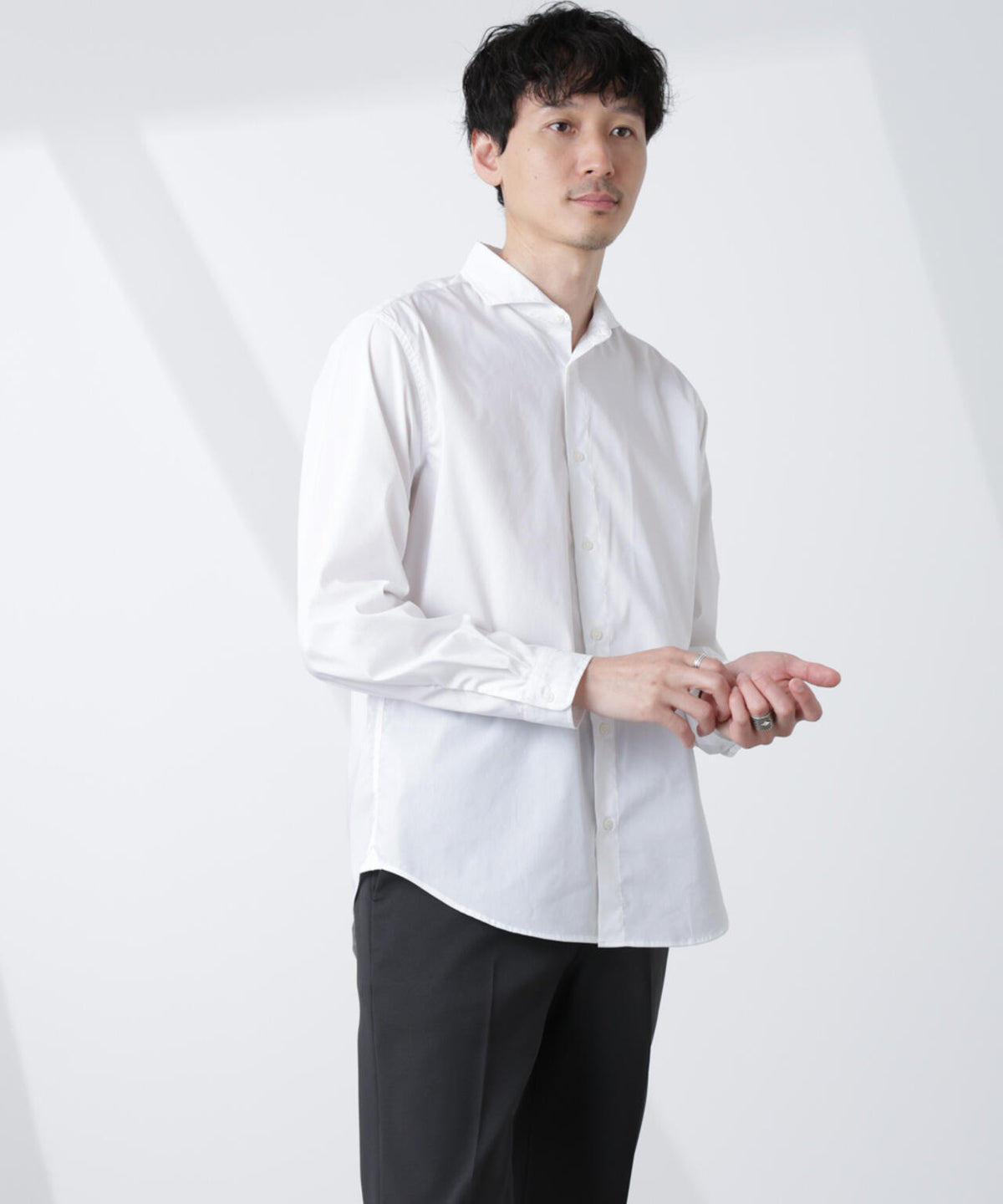 「ICE FLOW LINEN」カッタウェイシャツ 長袖 6685120207