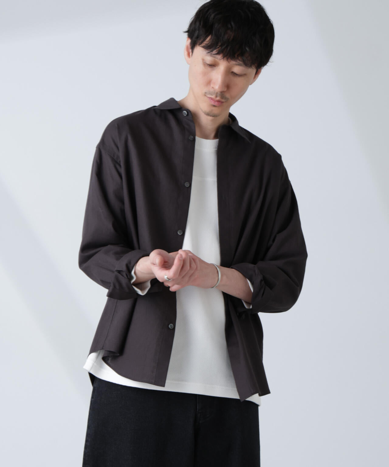 「BELGIUM LINEN FABRICS」リネンコットンレギュラーシャツ 6685120218