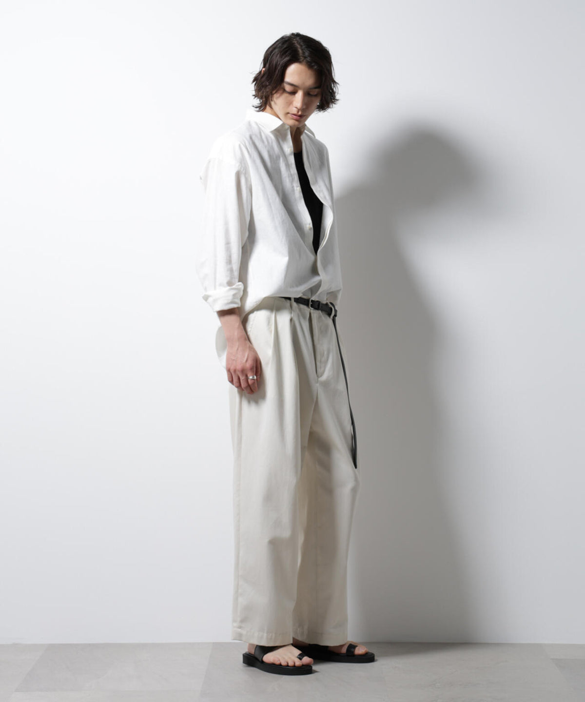 「BELGIUM LINEN FABRICS」リネンコットンレギュラーシャツ 6685120218