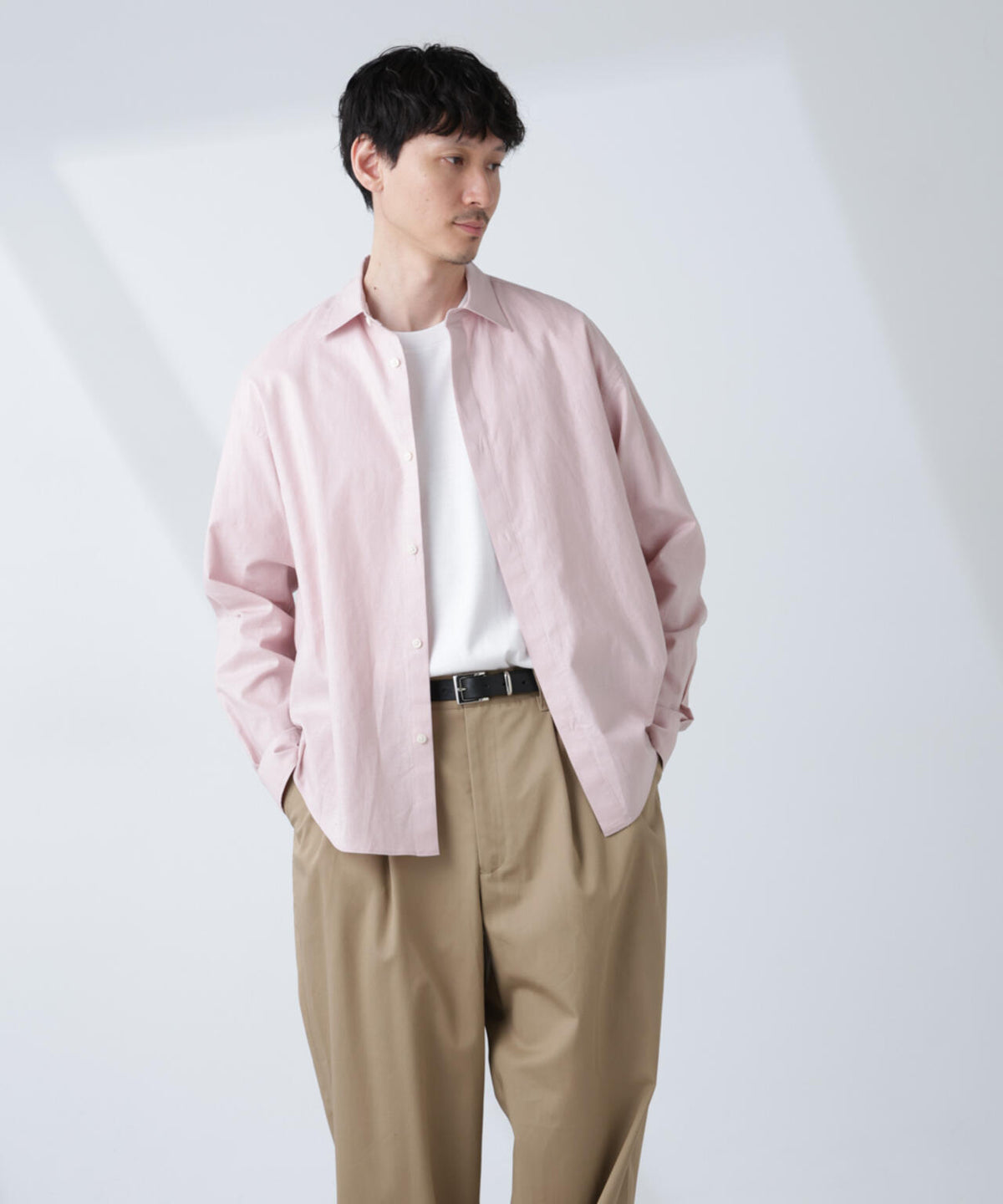 「BELGIUM LINEN FABRICS」リネンコットンレギュラーシャツ 6685120218
