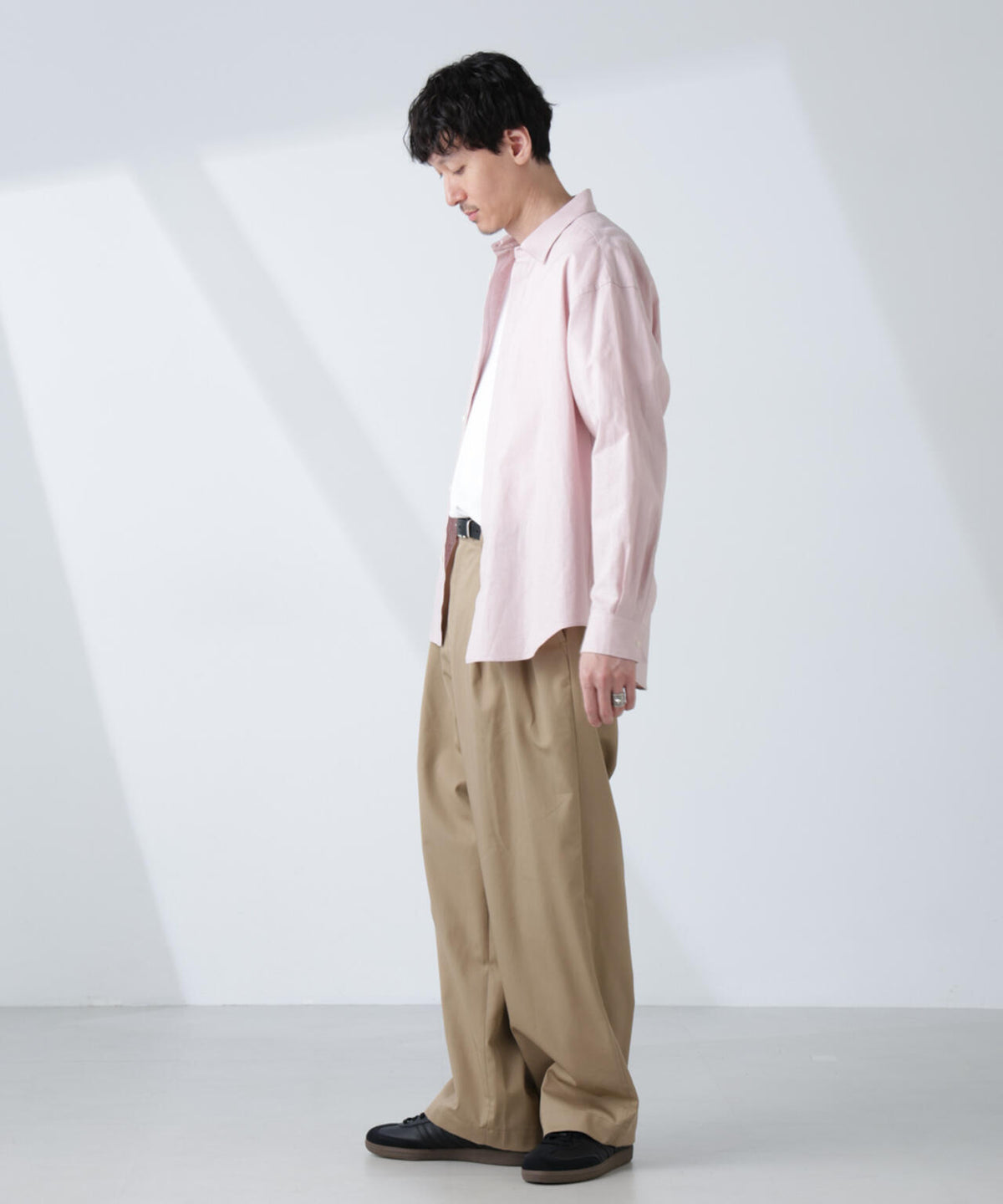 「BELGIUM LINEN FABRICS」リネンコットンレギュラーシャツ 6685120218