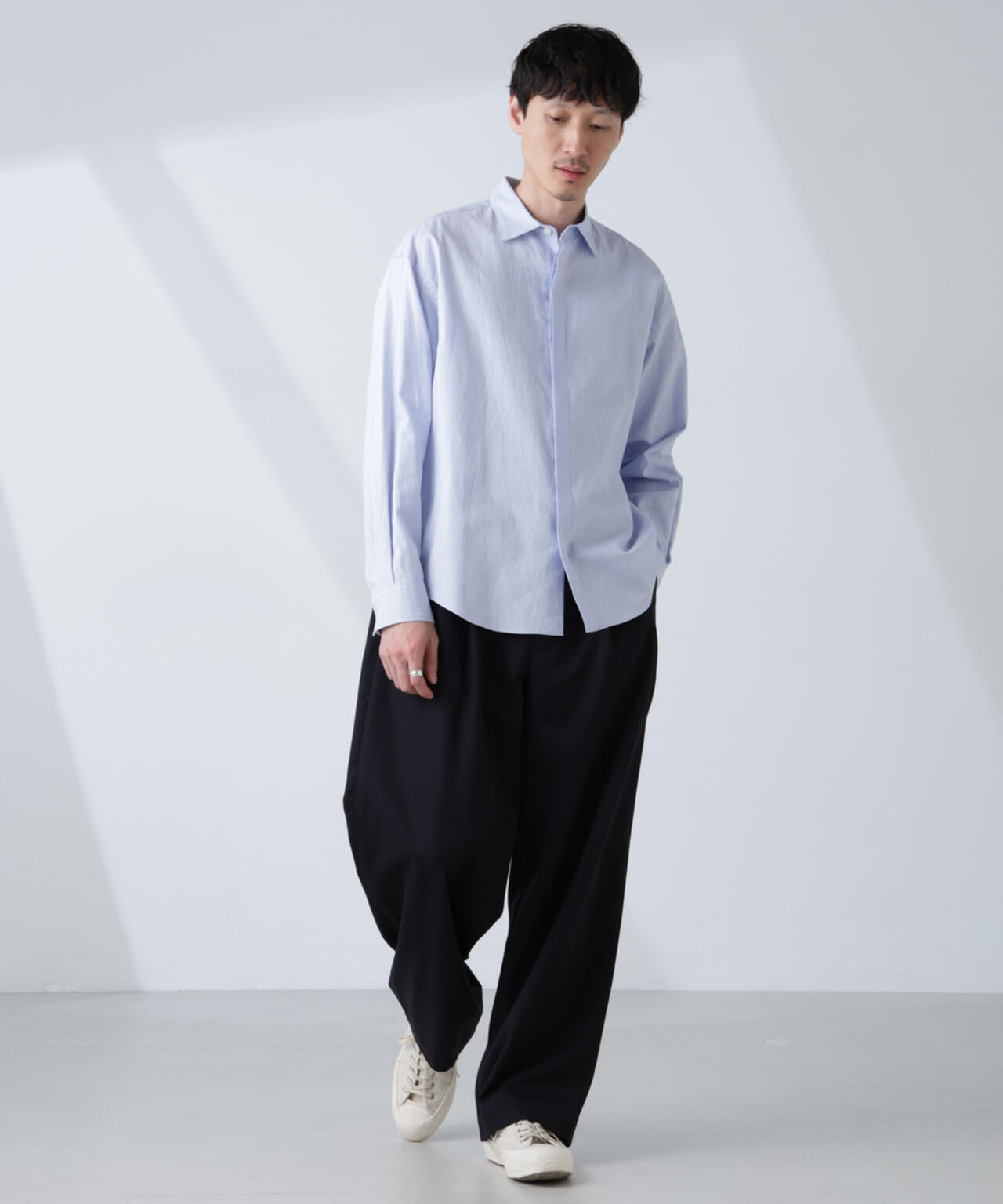「BELGIUM LINEN FABRICS」リネンコットンレギュラーシャツ 6685120218