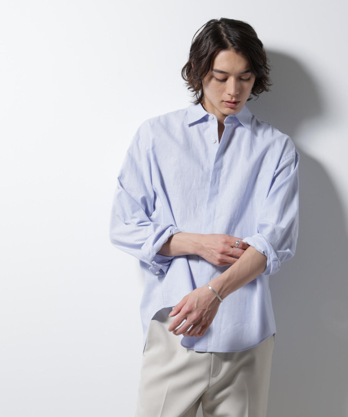 「BELGIUM LINEN FABRICS」リネンコットンレギュラーシャツ 6685120218
