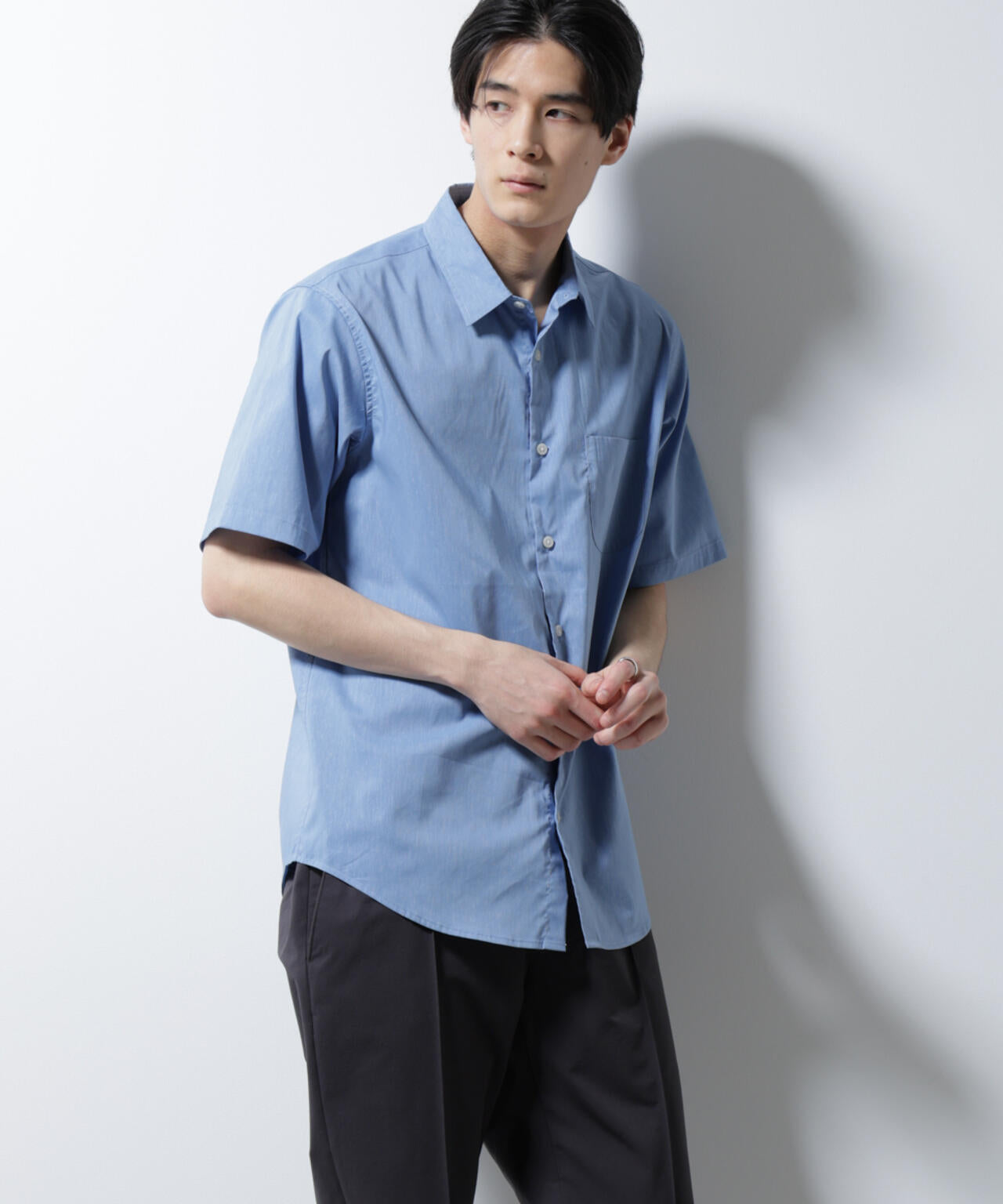 「ICE FLOW LINEN」レギュラーカラーシャツ 半袖 6685121202