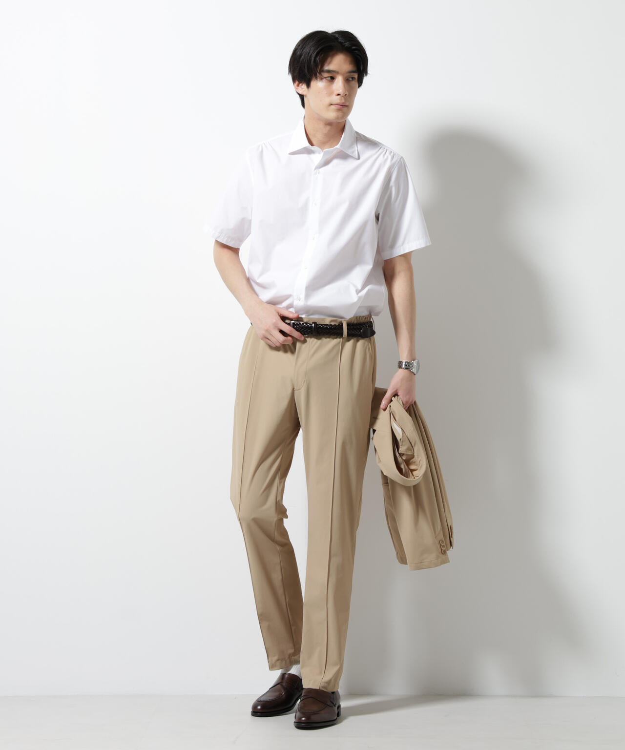 「N shirt」 速乾 セミワイドカラーシャツ半袖 6685121230