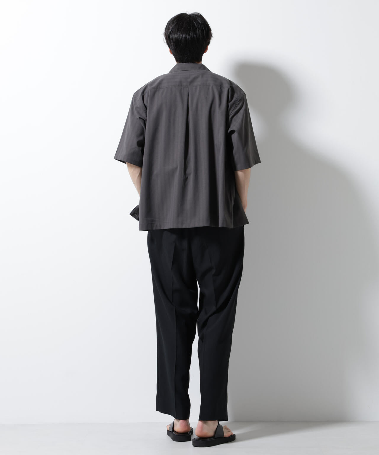 シャドーストライプハーフスリーブシャツ 6685121232