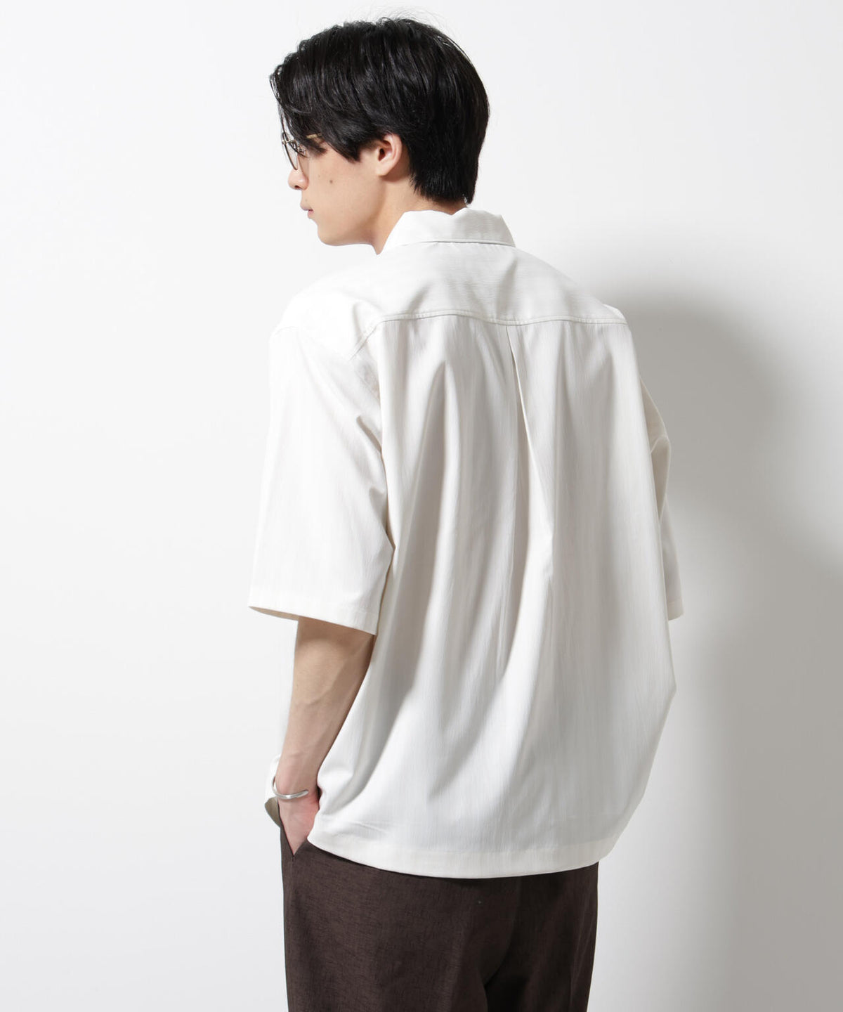 シャドーストライプハーフスリーブシャツ 6685121232