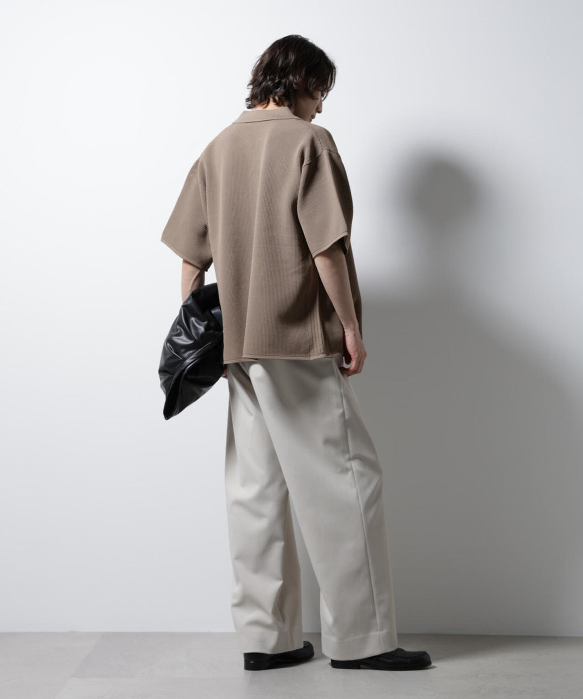 スポンディッシュ メッシュオープンカラーニットシャツ 6685122218
