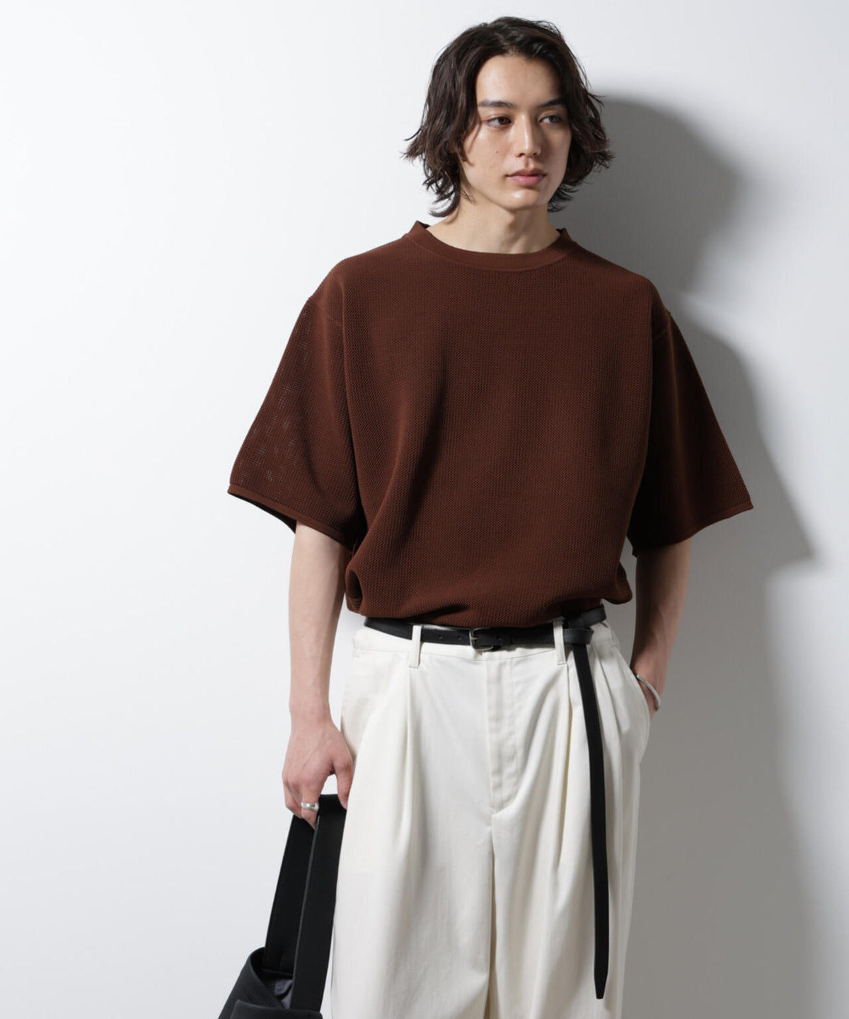 スポンディッシュ メッシュ クルーネックニットTEE 6685122219