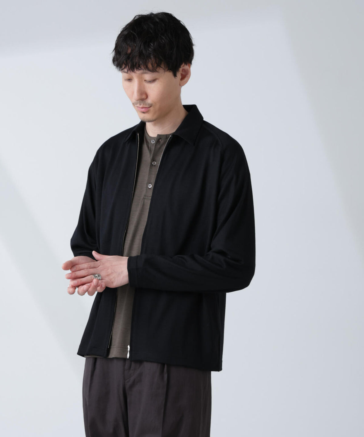 「ALL-DAYS COMFORT 100% WOOL」 ZIPプルオーバー 6685123222