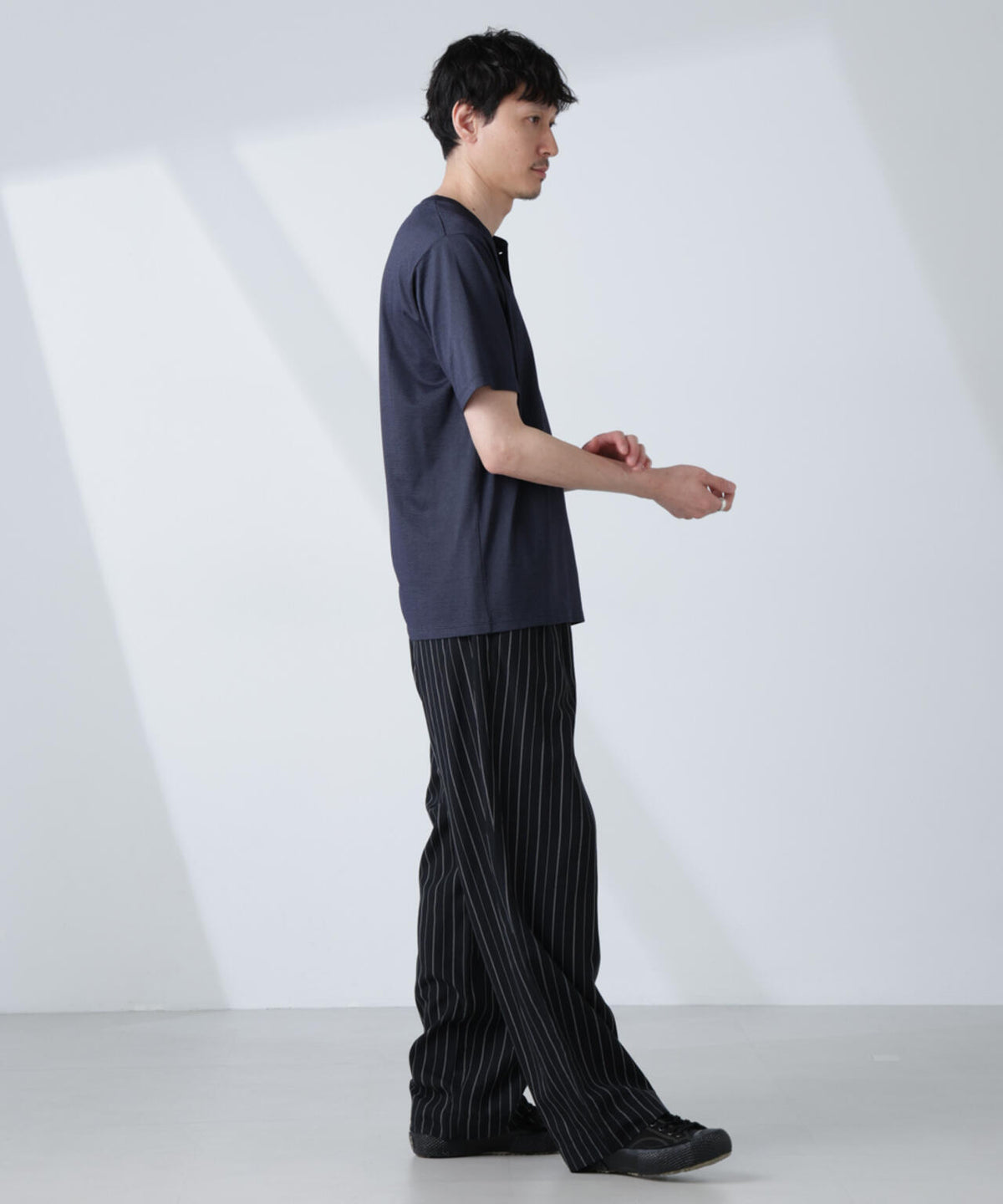 ソラーロライトストレッチヘンリーネックTシャツ(セットアップ可) 6685124237