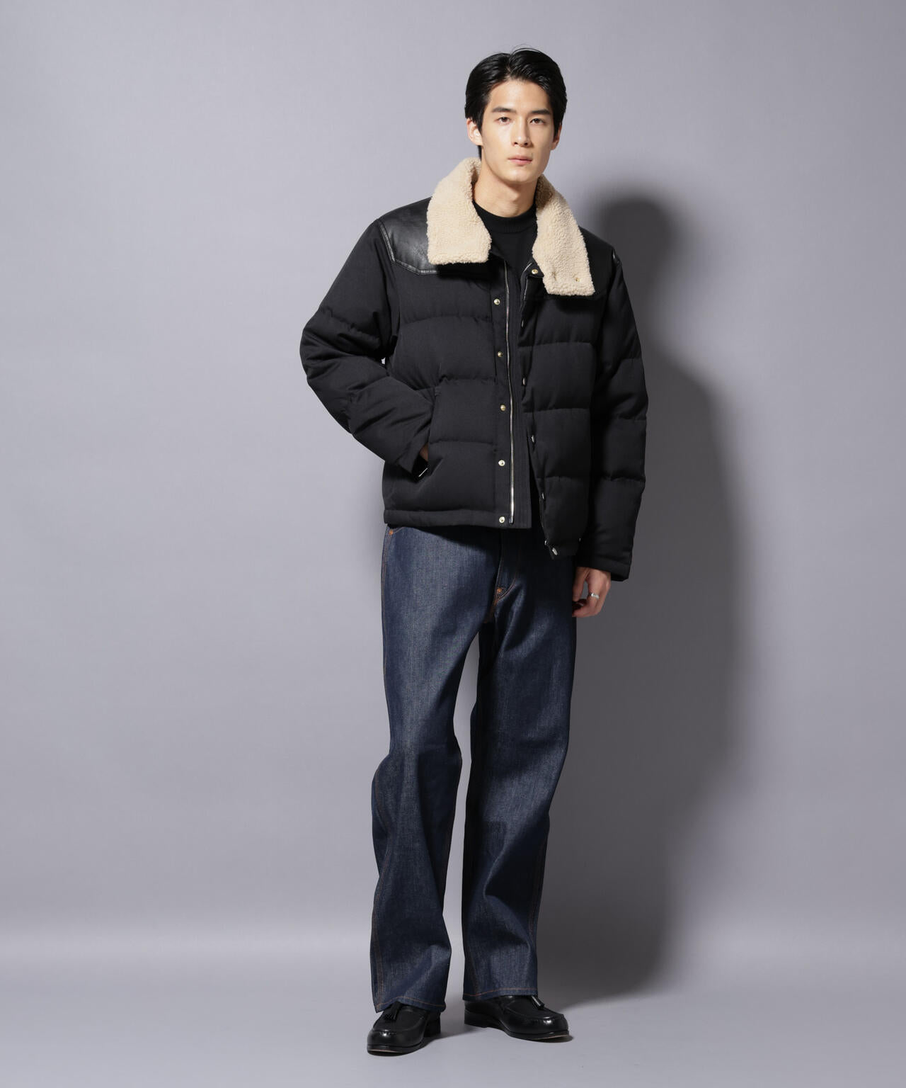 「西川ダウン(R)」ボアカラーサージショートダウン 6685214205