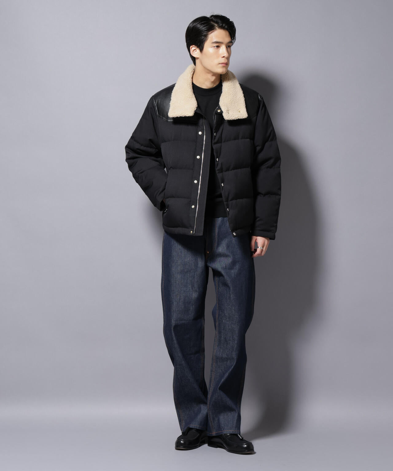 「西川ダウン(R)」ボアカラーサージショートダウン 6685214205