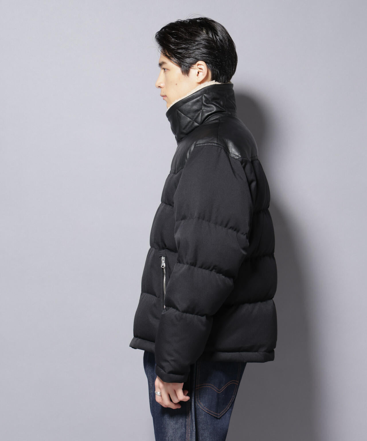 「西川ダウン(R)」ボアカラーサージショートダウン 6685214205