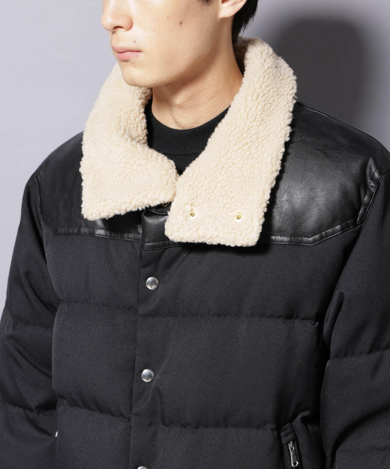 「西川ダウン(R)」ボアカラーサージショートダウン 6685214205