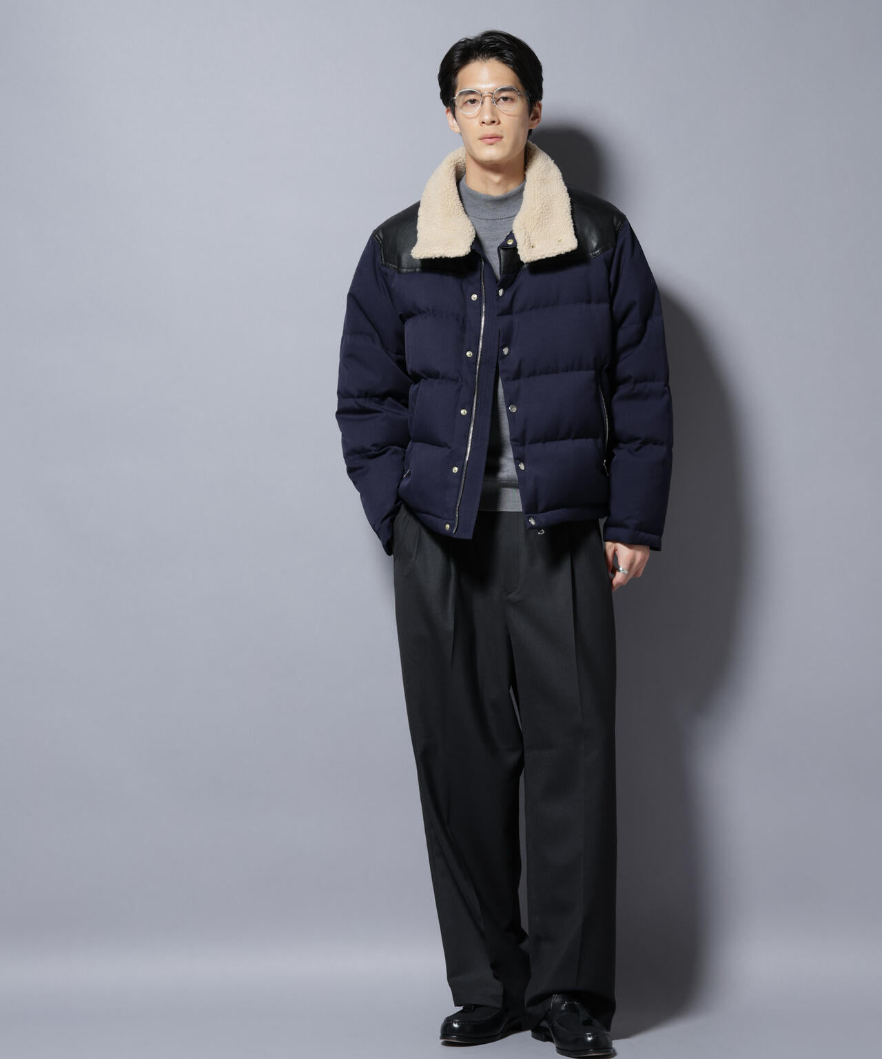 「西川ダウン(R)」ボアカラーサージショートダウン 6685214205