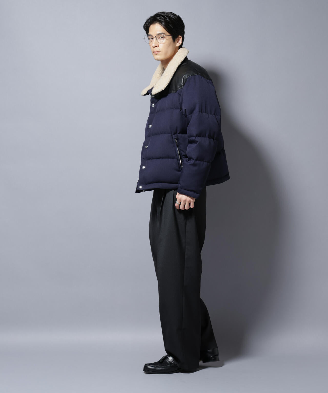 「西川ダウン(R)」ボアカラーサージショートダウン 6685214205