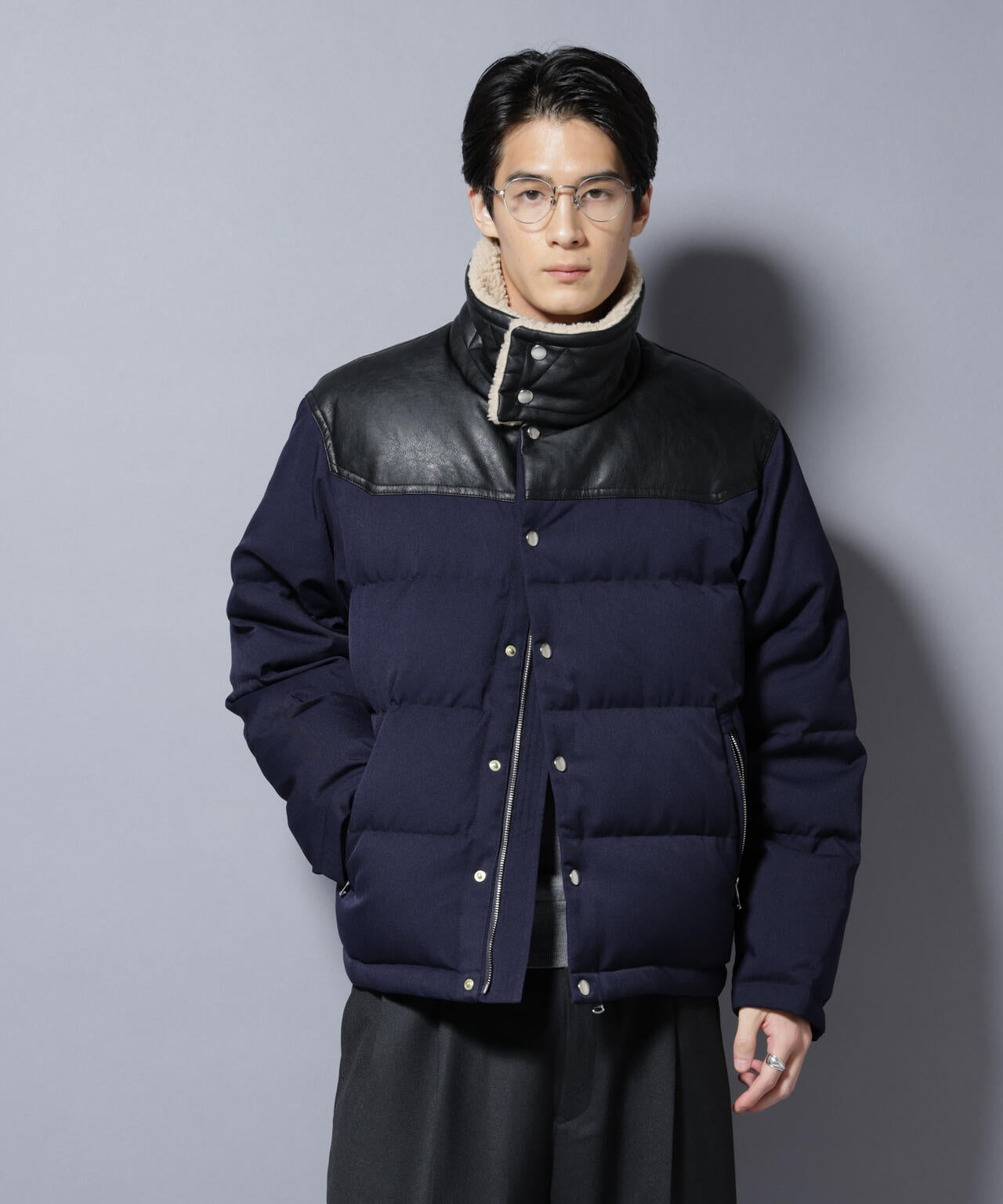 「西川ダウン(R)」ボアカラーサージショートダウン 6685214205