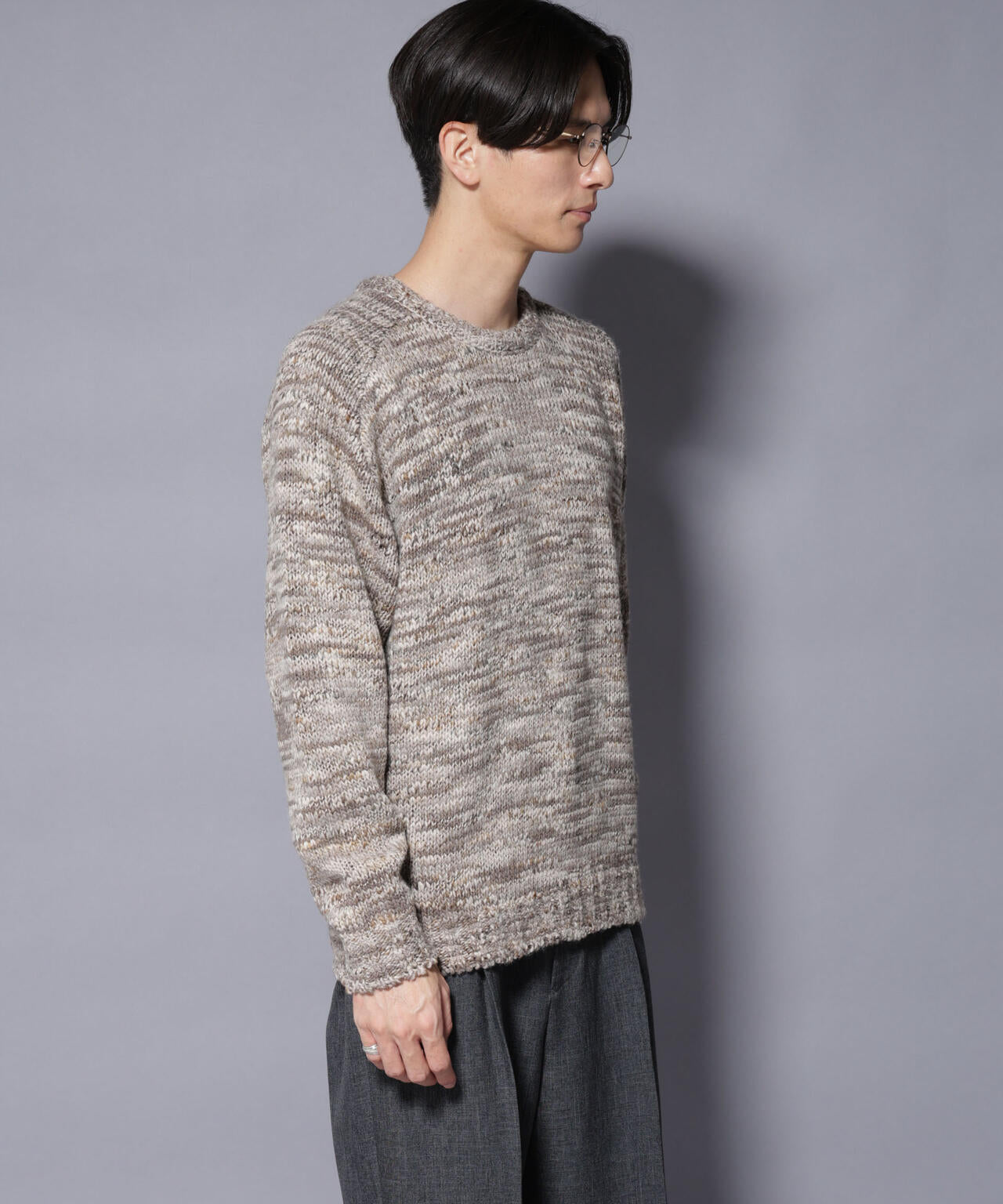 「COFIL」 PAVONE HOLIDAY メランジクルーネックニット 6685222237