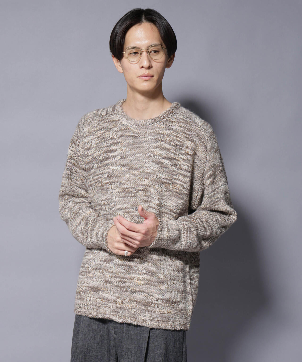 「COFIL」 PAVONE HOLIDAY メランジクルーネックニット 6685222237