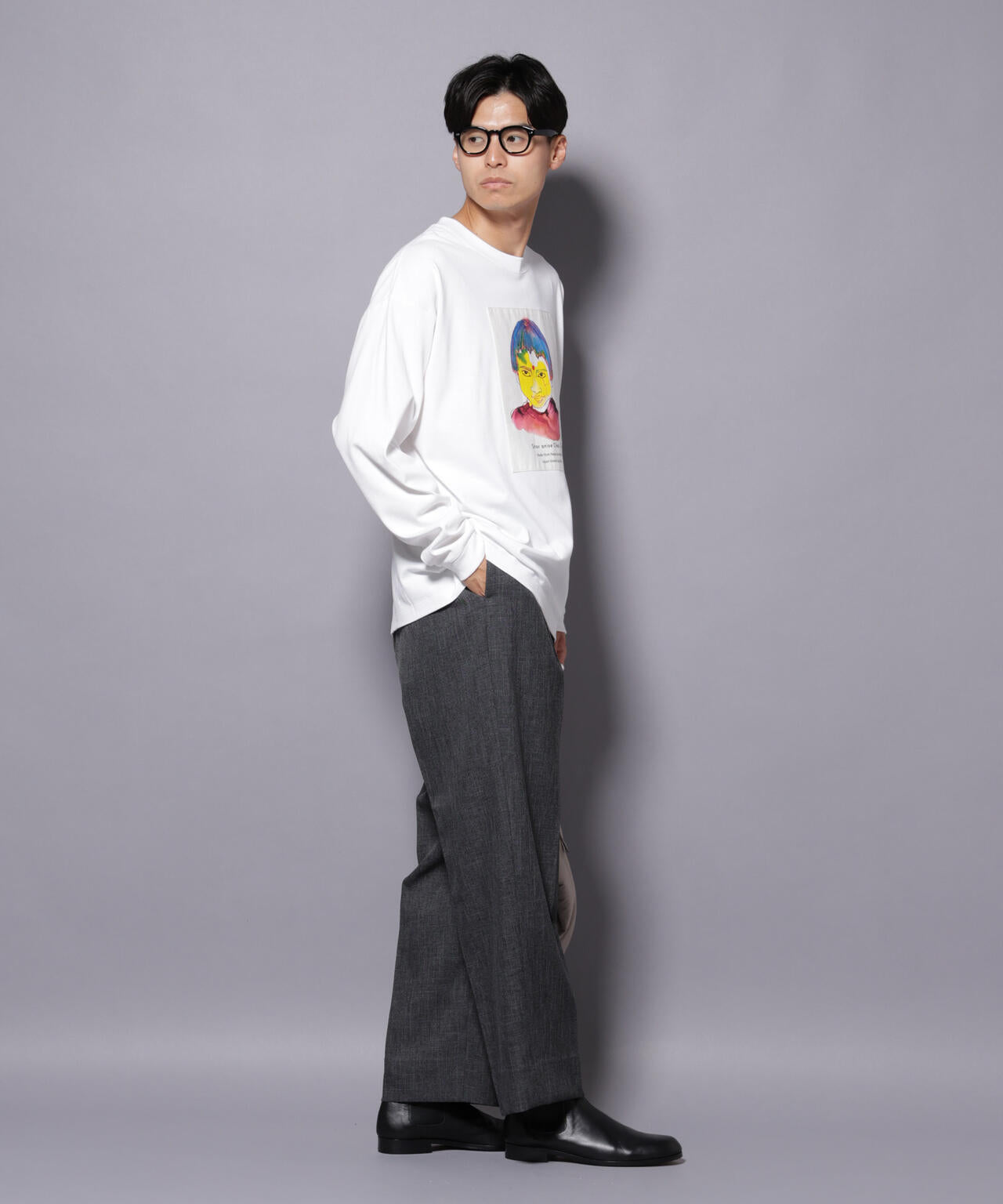 Anti Soaked(R)×SUNCHAIポートレート汗染み防止 Tシャツ長袖 6685223210