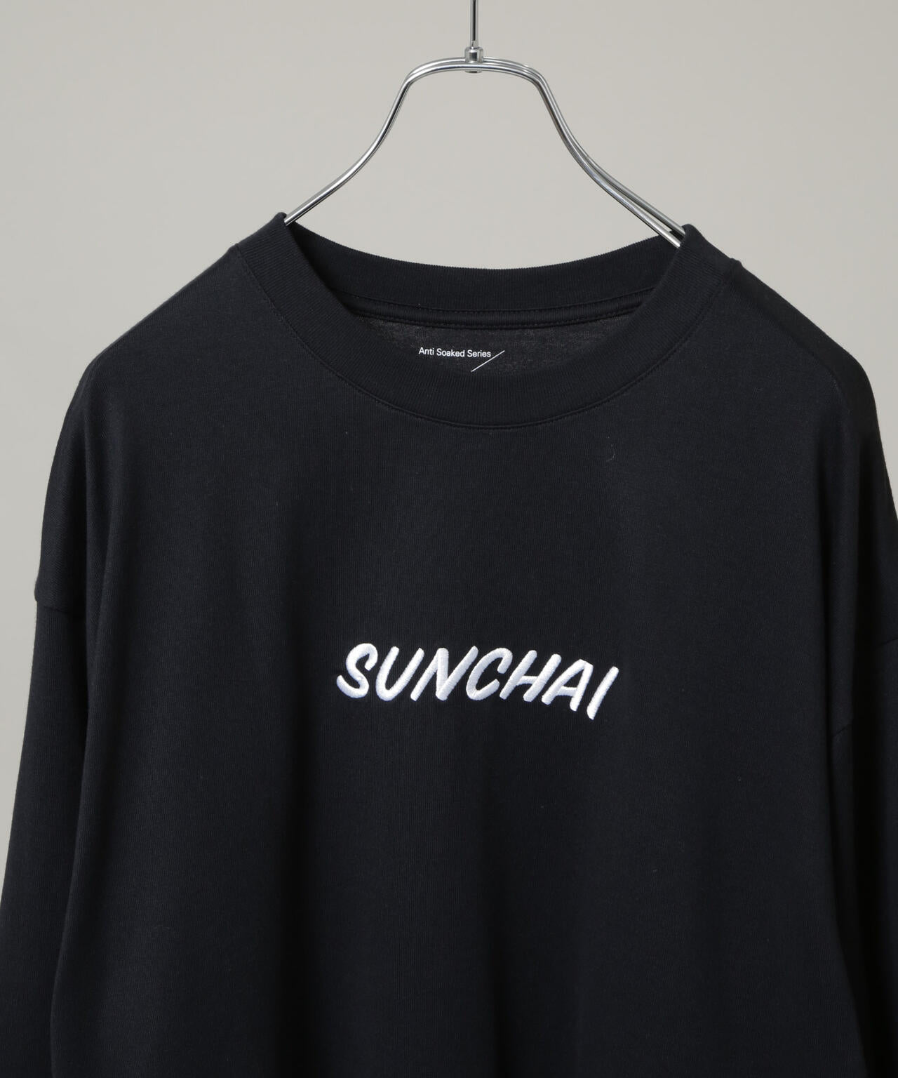 Anti Soaked(R)×SUNCHAI ロゴ刺繍 汗染み防止 Tシャツ長袖 6685223211