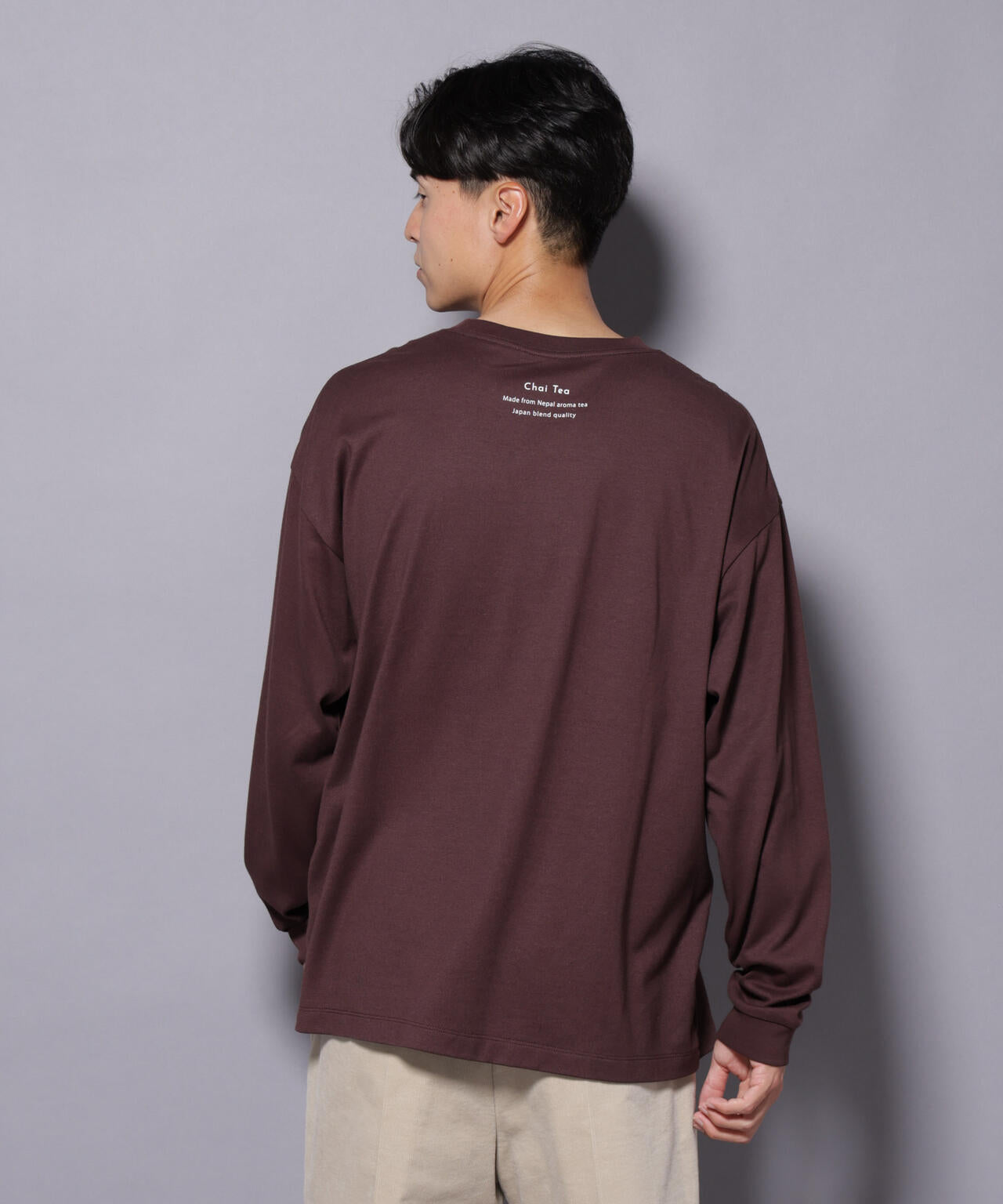 Anti Soaked(R)×SUNCHAI ロゴ刺繍 汗染み防止 Tシャツ長袖 6685223211