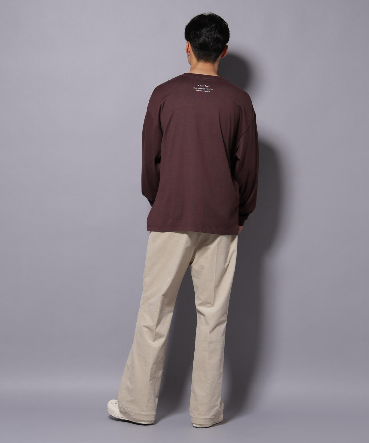Anti Soaked(R)×SUNCHAI ロゴ刺繍 汗染み防止 Tシャツ長袖 6685223211