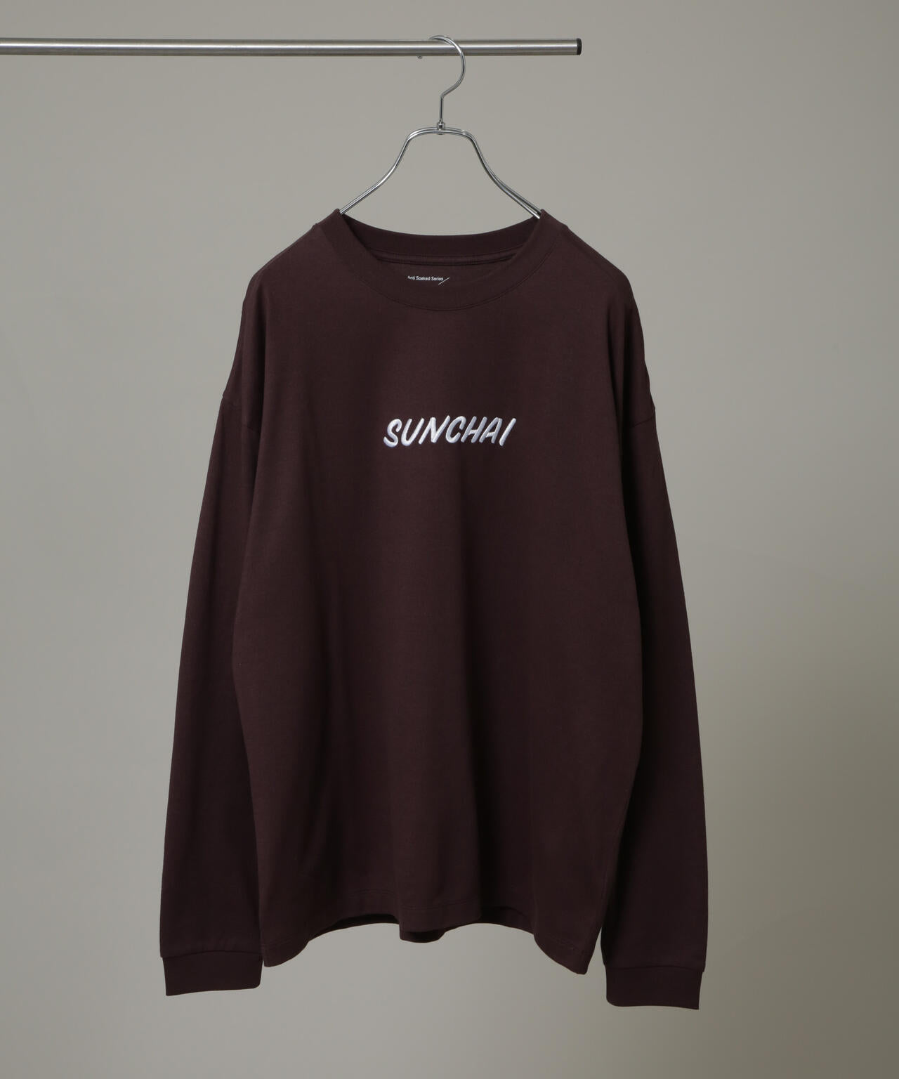 Anti Soaked(R)×SUNCHAI ロゴ刺繍 汗染み防止 Tシャツ長袖 6685223211