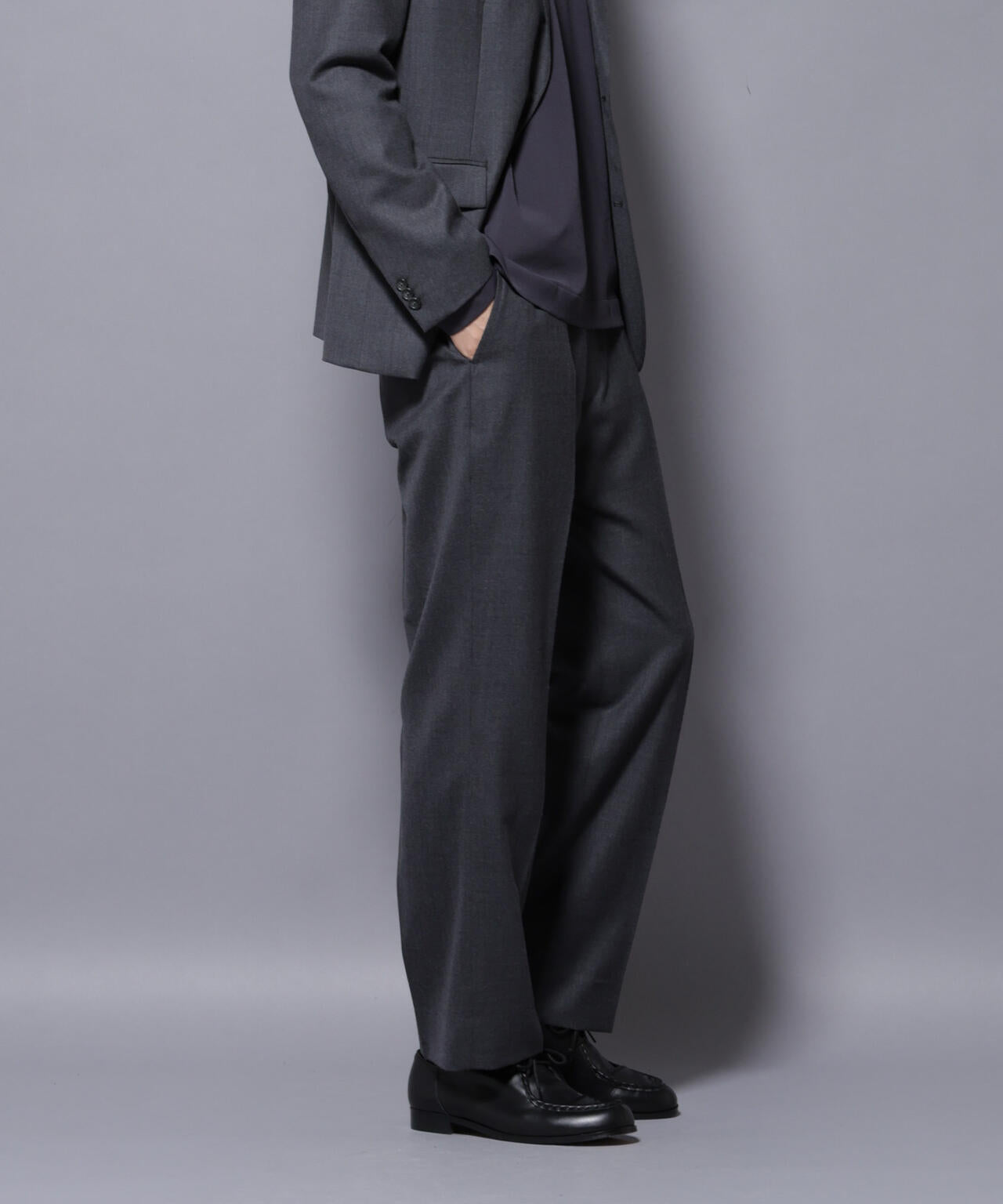 「N JACKET PREMIUM」RENU(R)洗えるサキソニーストレートパンツ 6685229208