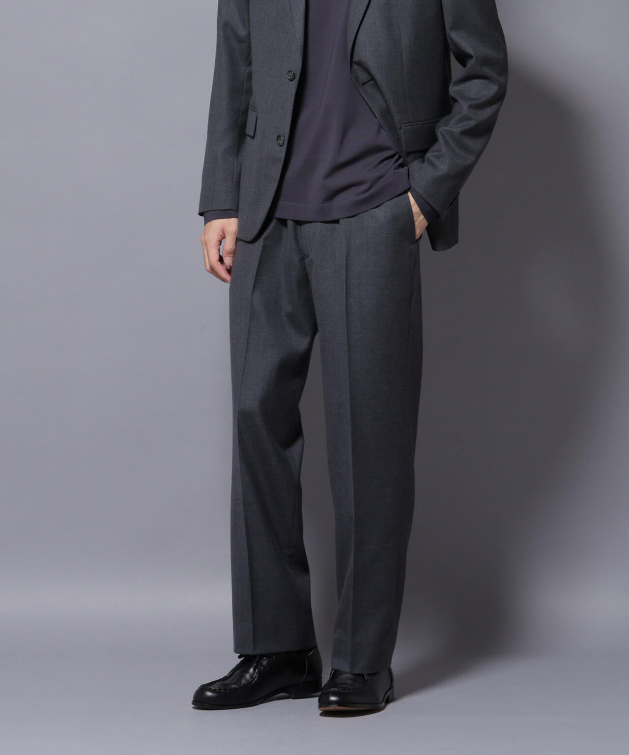 「N JACKET PREMIUM」RENU(R)洗えるサキソニーストレートパンツ 6685229208