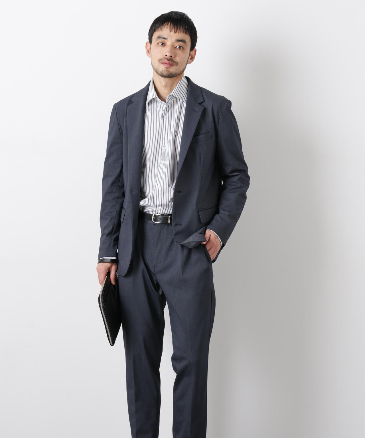 【大人気セットアップ】「Damerino」 軽量ジャージーデニムライクストレッチセットアップ 6686118202