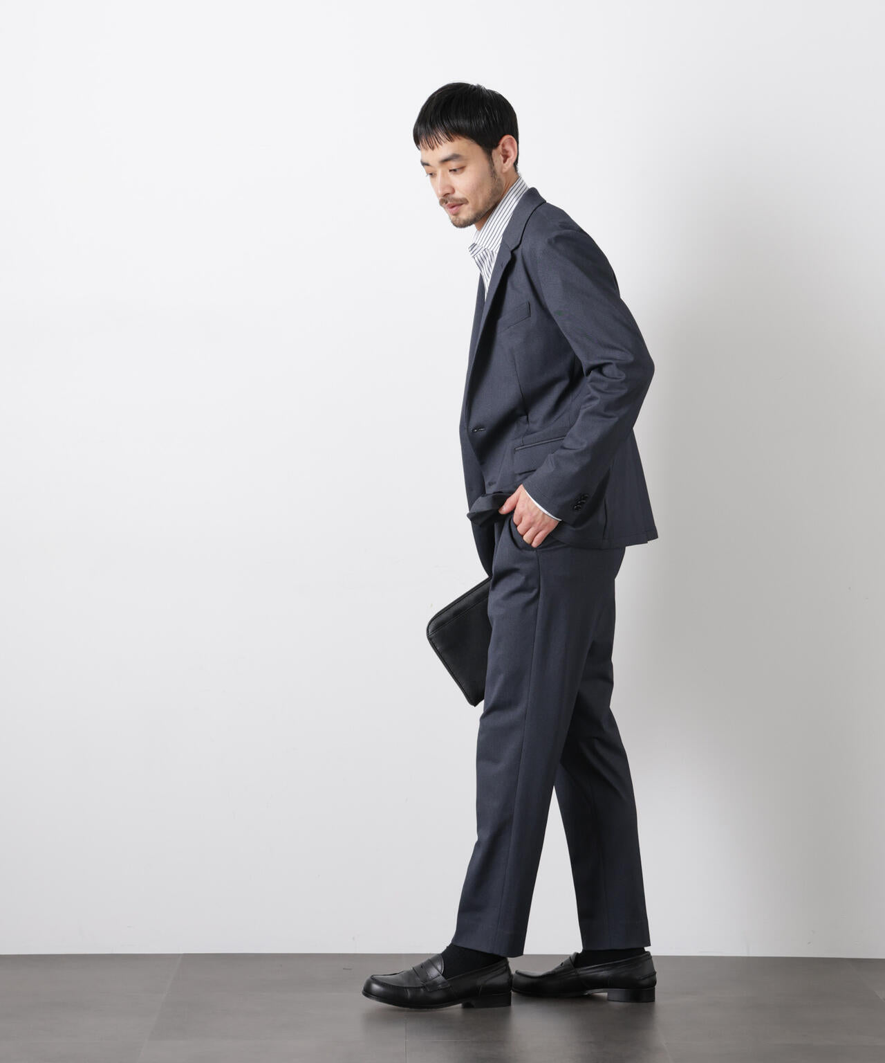 【大人気セットアップ】「Damerino」 軽量ジャージーデニムライクストレッチセットアップ 6686118202