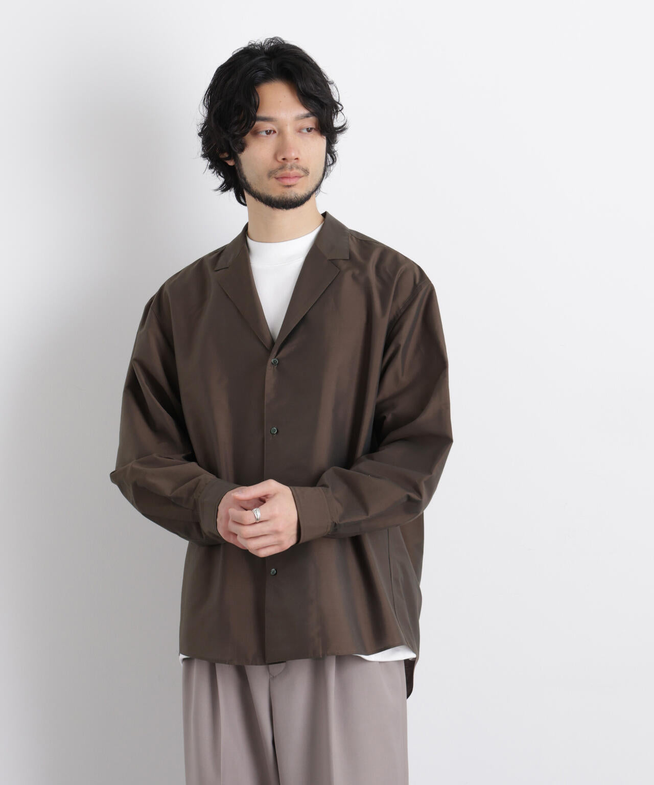 「OtoNANO」 大人のワイドシャツ テーラードカラーシャツ 6686120214