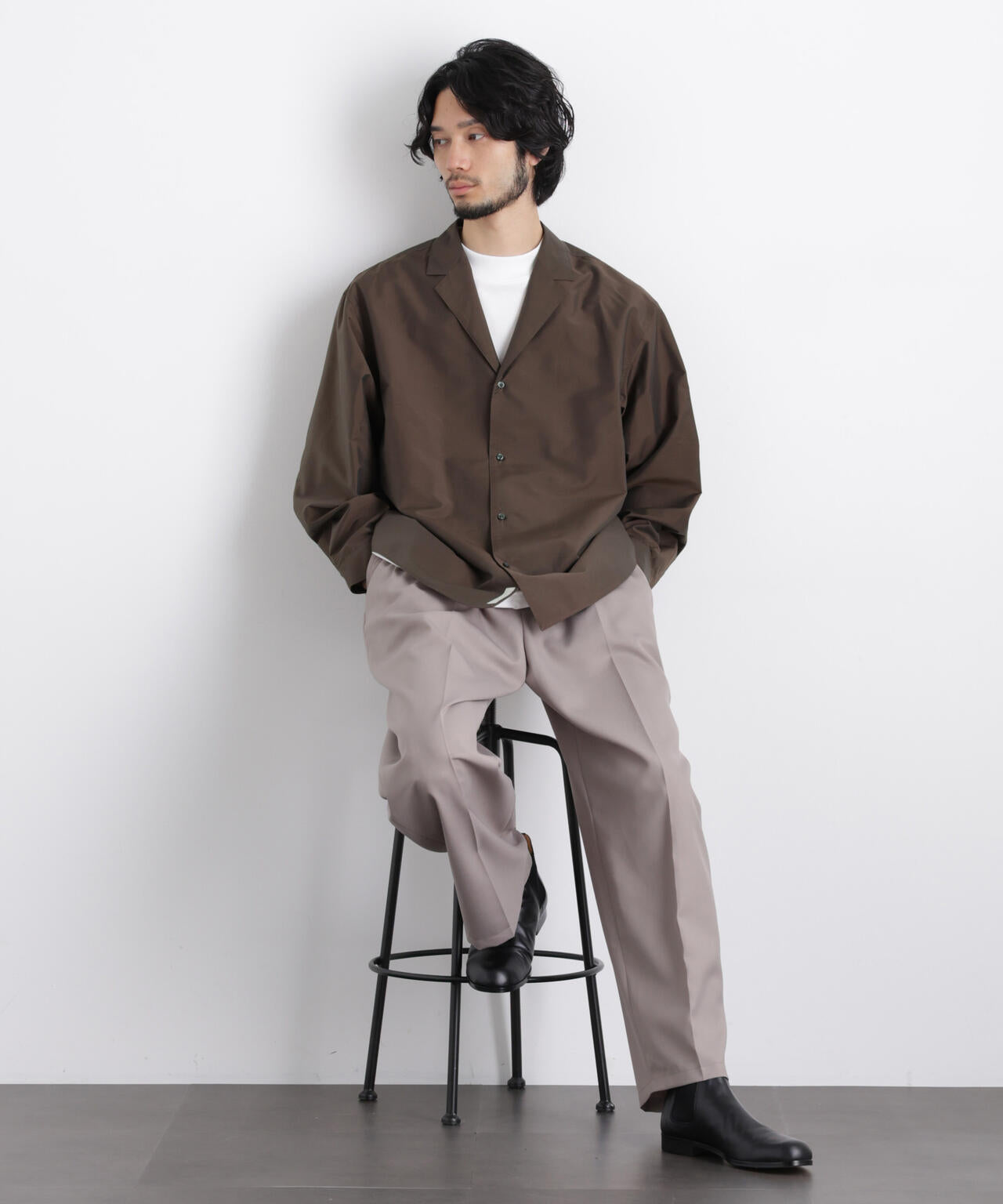 「OtoNANO」 大人のワイドシャツ テーラードカラーシャツ 6686120214