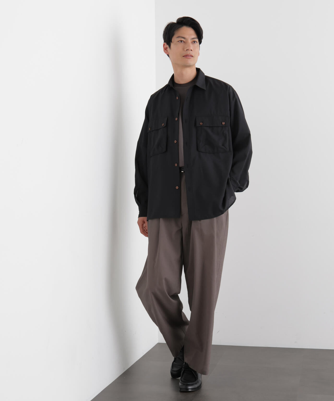 テクニカルリネンライクWポケットシャツジャケット/吸水速乾・接触冷感・UVカット(セットアップ可) 6686120216